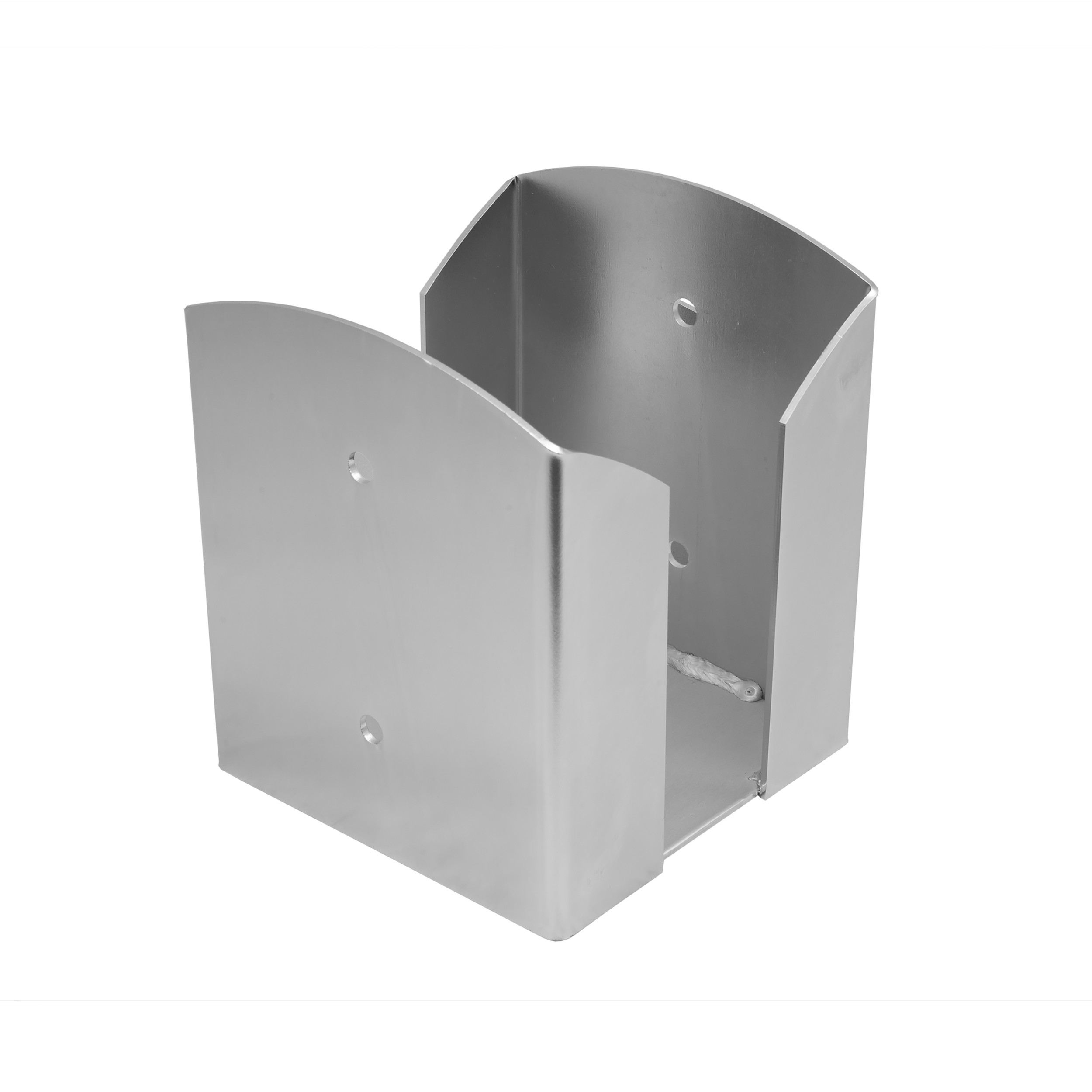 Podstawa słupa kotwa przykręcana podwójna prostokątna PSPW, 160 mm, srebrny, 161x200x3,0 mm, ujęcie 1.