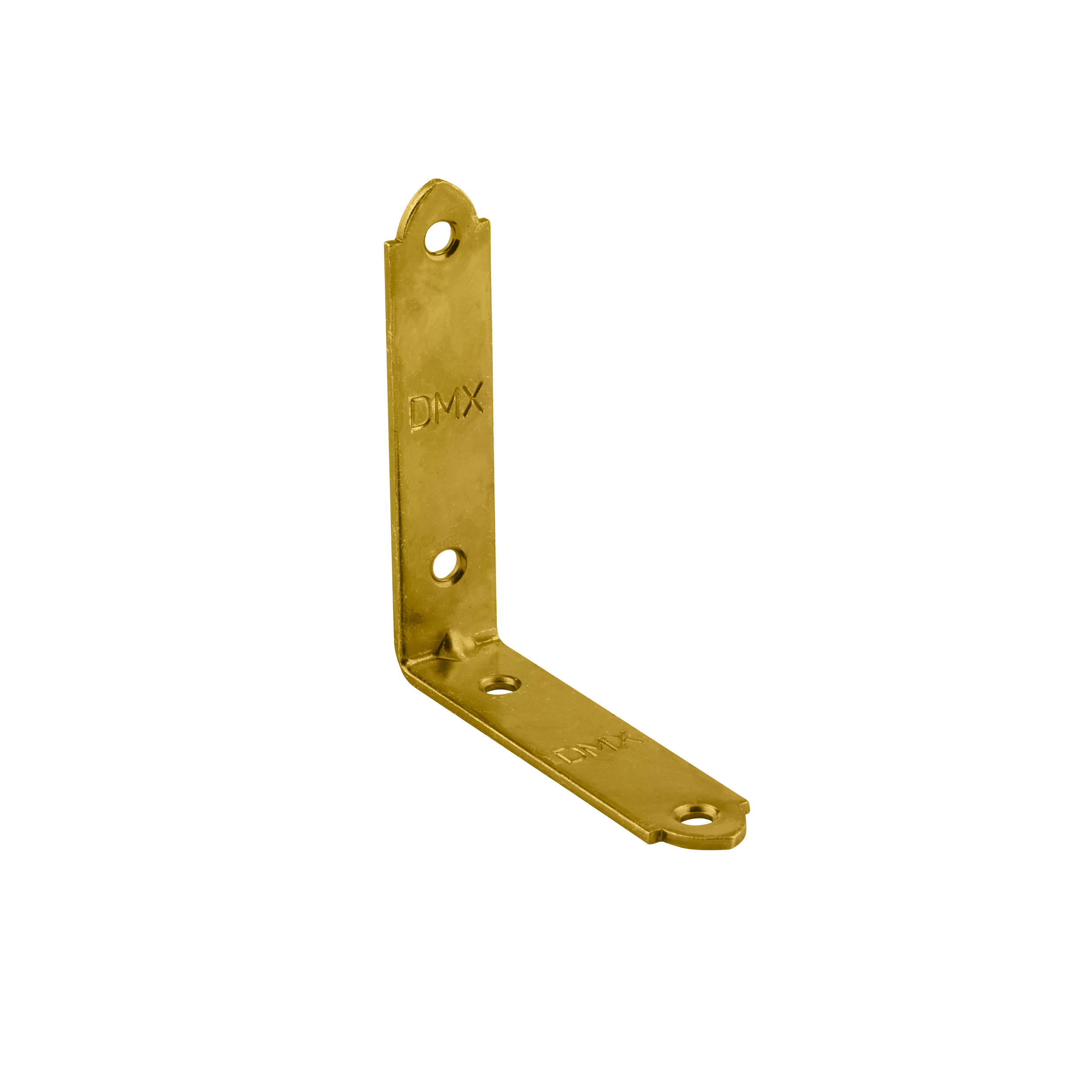 Kątownik meblowy stolarski wąski KW 4, 75x75x17 mm, 20 szt., 75x75x17x2,0 mm, Stal konstrukcyjna DC01, Złoty, w zestawie elementów.