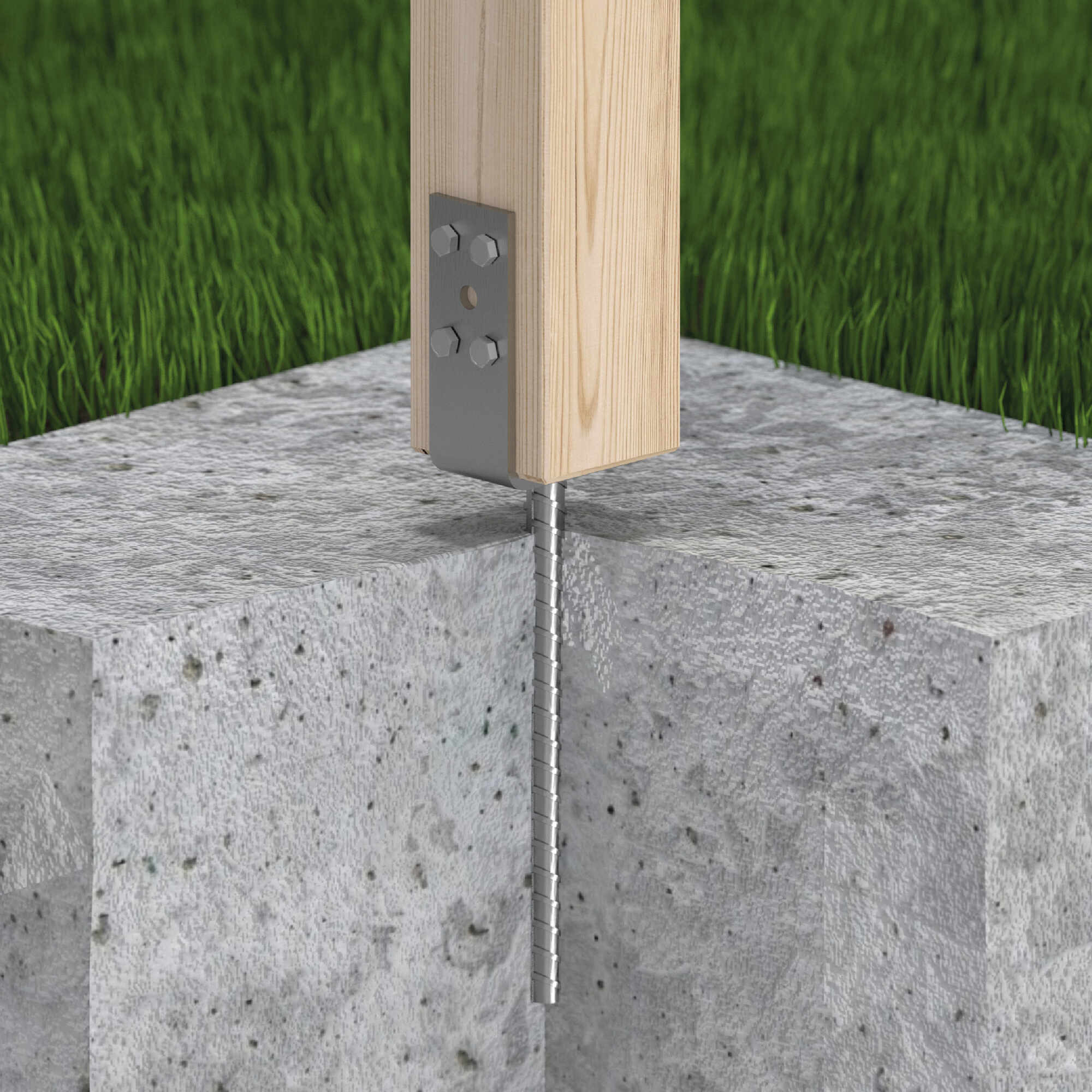 Podstawa słupa kotwa do betonu typ U lekka PSL |70 mm, srebrny, 71x100x40x4,0 mm 1.