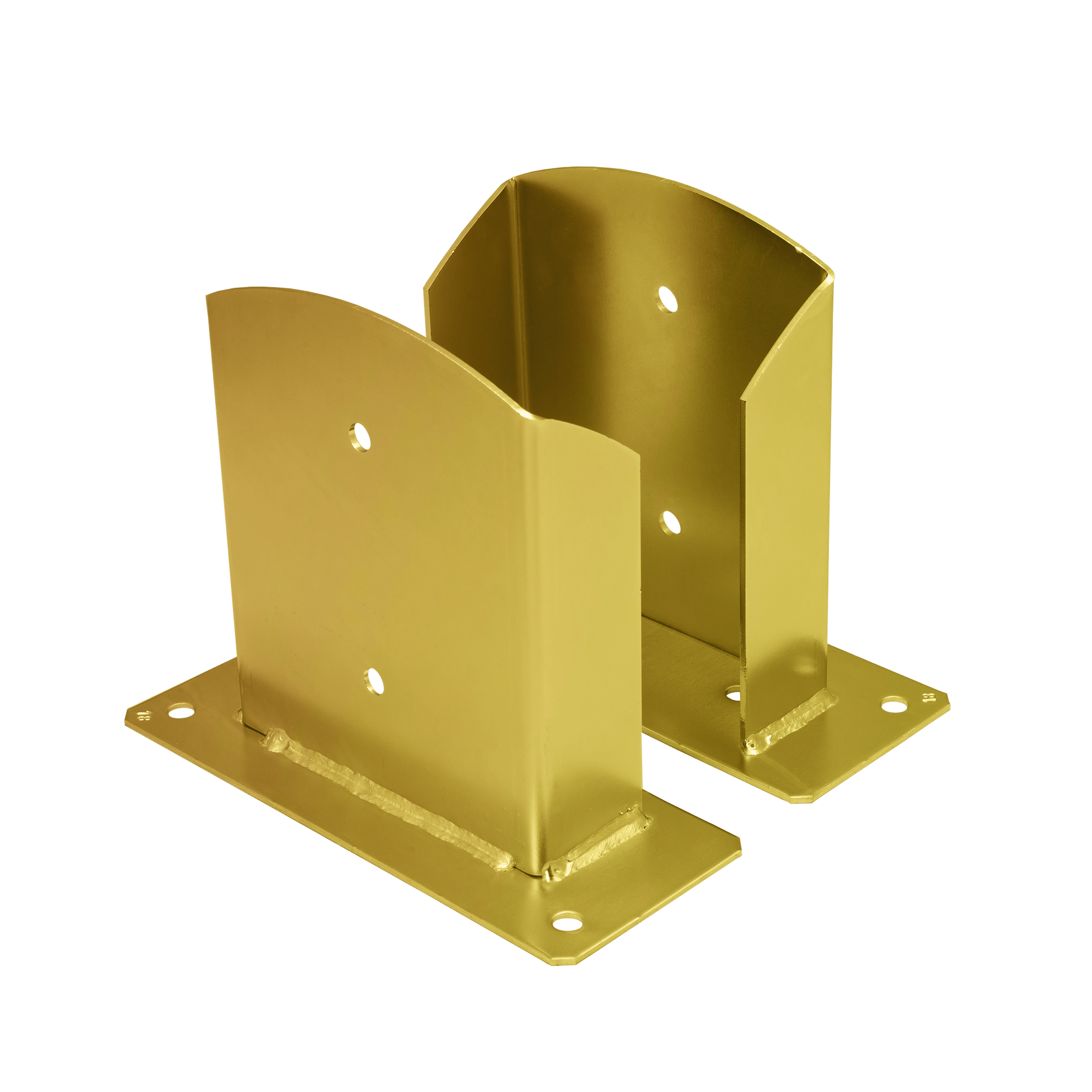 Podstawa słupa kotwa przykręcana dzielona z podstawą prostokątną PSD, 160 mm, Złoty, 161x200x3,0 mm 2.