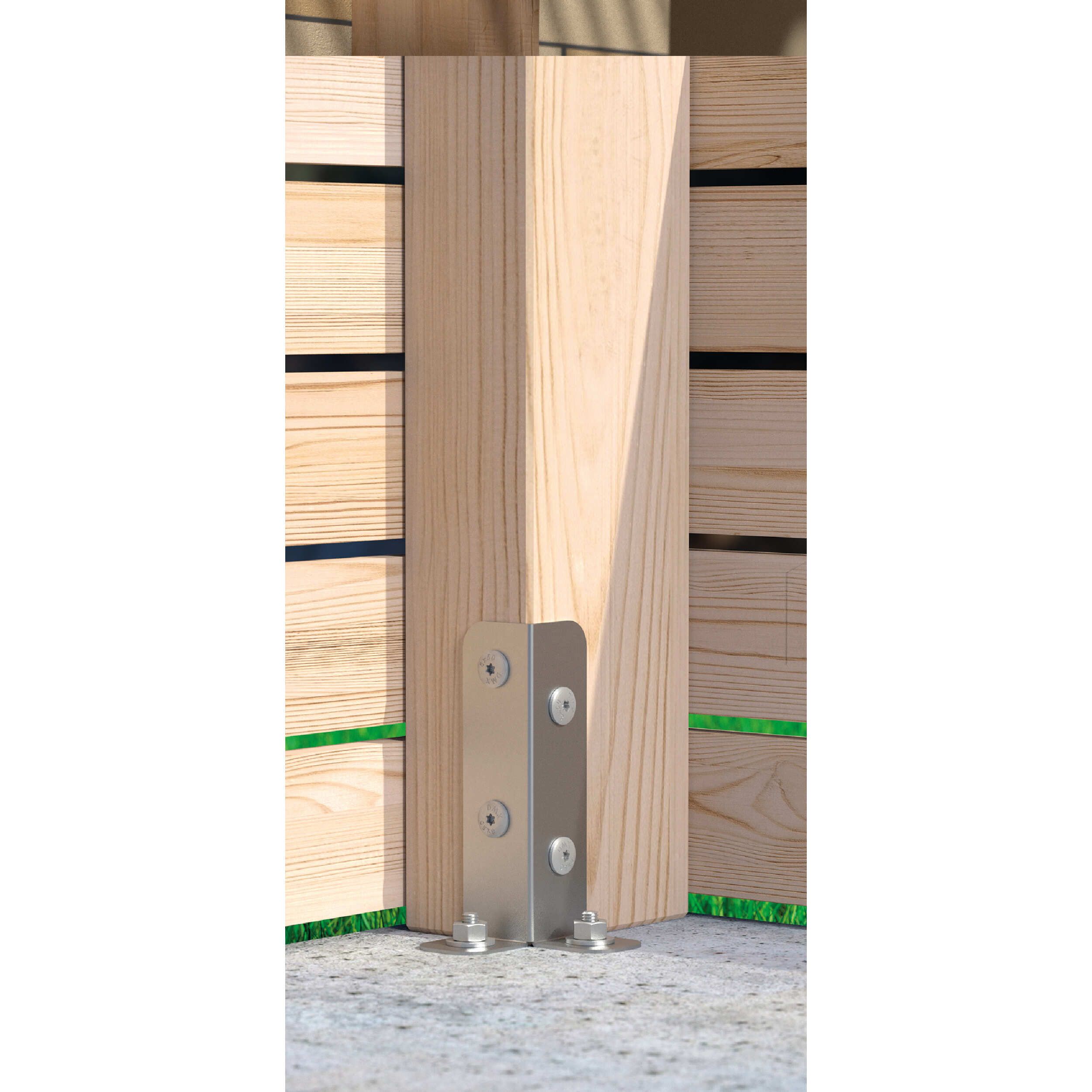 Podstawa słupa kotwa przykręcana narożna PSB, 45-70 mm, srebrny, 45x45x170x2,0 mm 1.