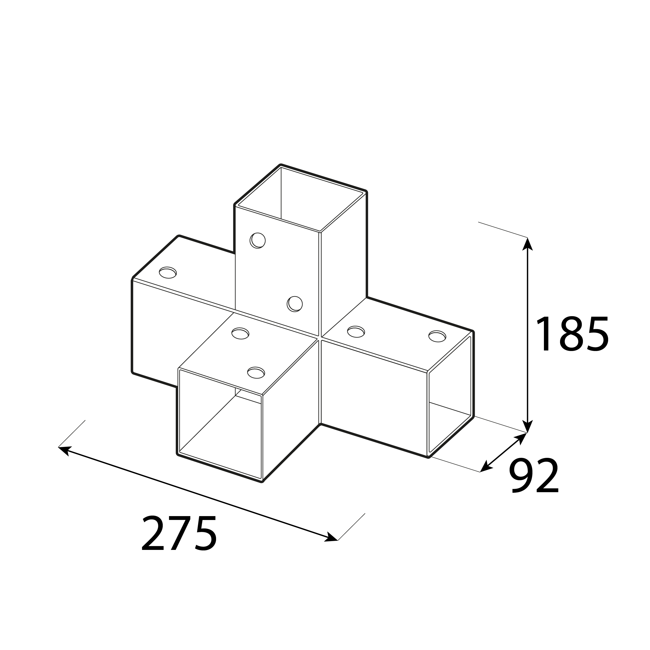 Łącznik belki kwadratowej do pergoli ciesielski - GPX 90 | 92x185x275 mm | czarny Łącznik belki kwadratowej do pergoli ciesielski - GPX 90 | 92x185x275 mm | czarny