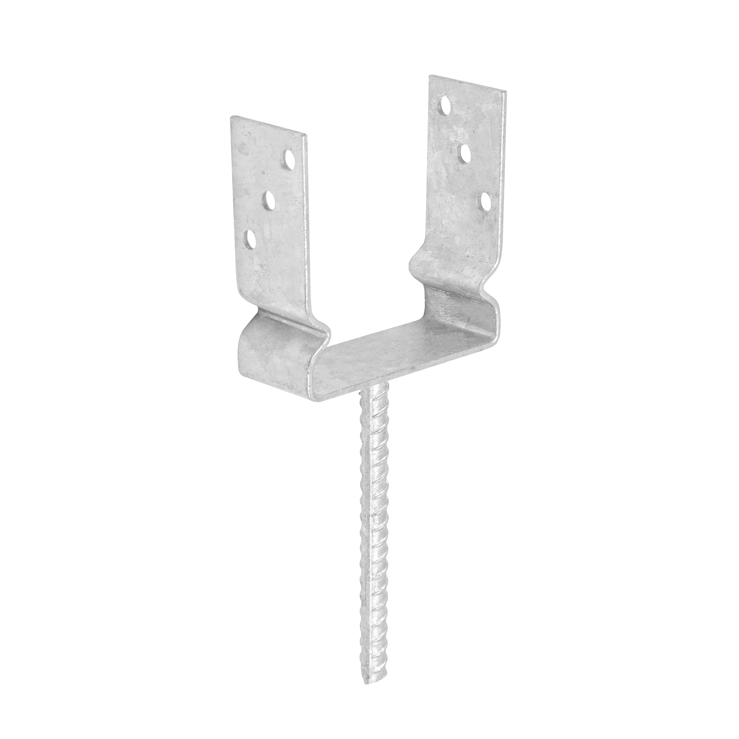 Podstawa słupa kotwa do betonu typ U z siodełkiem PSZ, 140 mm, 141x150x60x4,0 mm, w zestawie elementów.