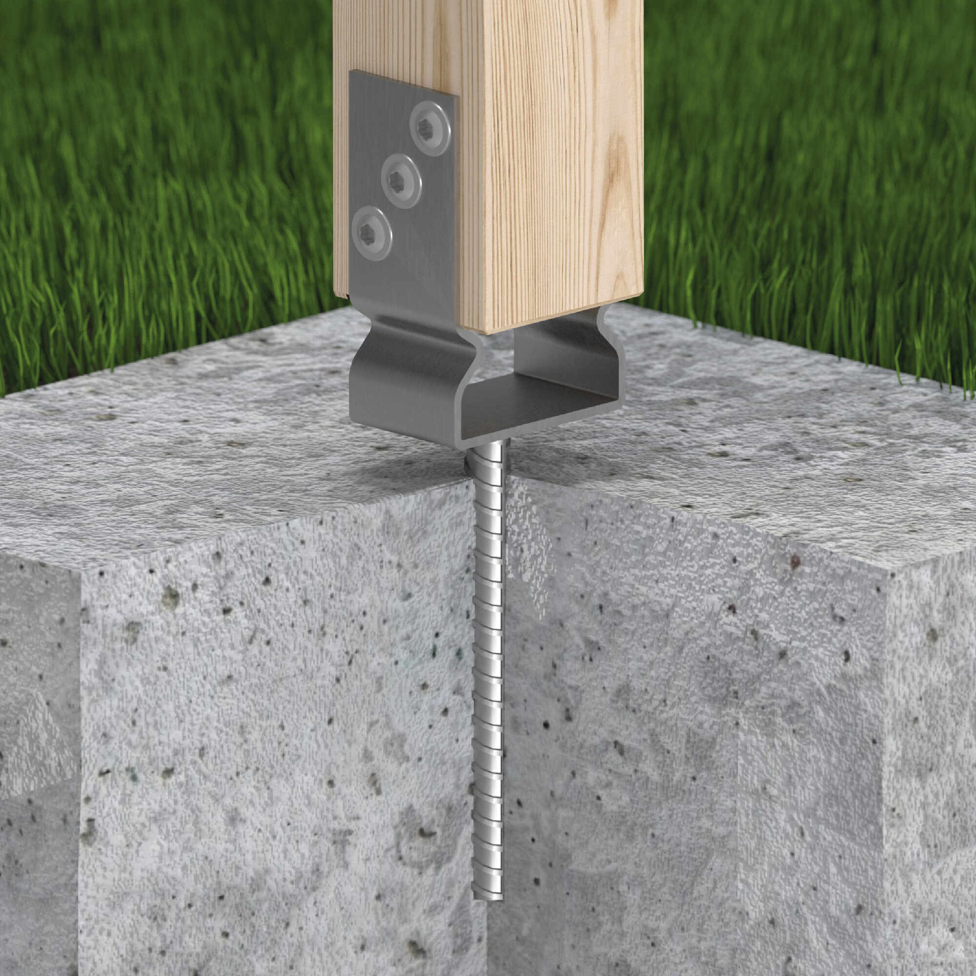 Podstawa słupa kotwa do betonu typ U z siodełkiem - PSZ | 60 mm Podstawa słupa kotwa do betonu typ U z siodełkiem PSZ, 60 mm, 61x150x60x4,0 mm 1.