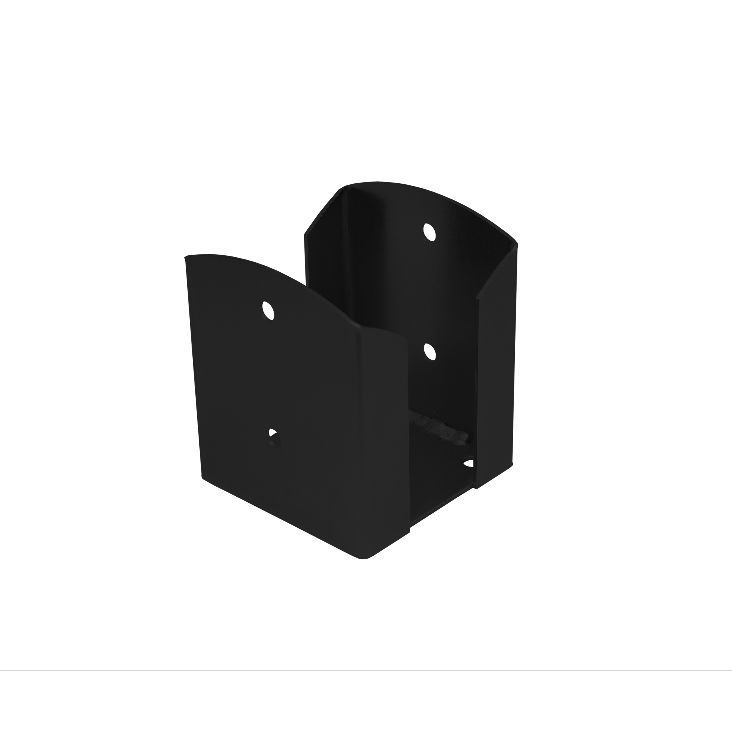 Podstawa słupa kotwa przykręcana podwójna prostokątna PSPW, 120 mm, czarny, 121x150x2,5 mm.