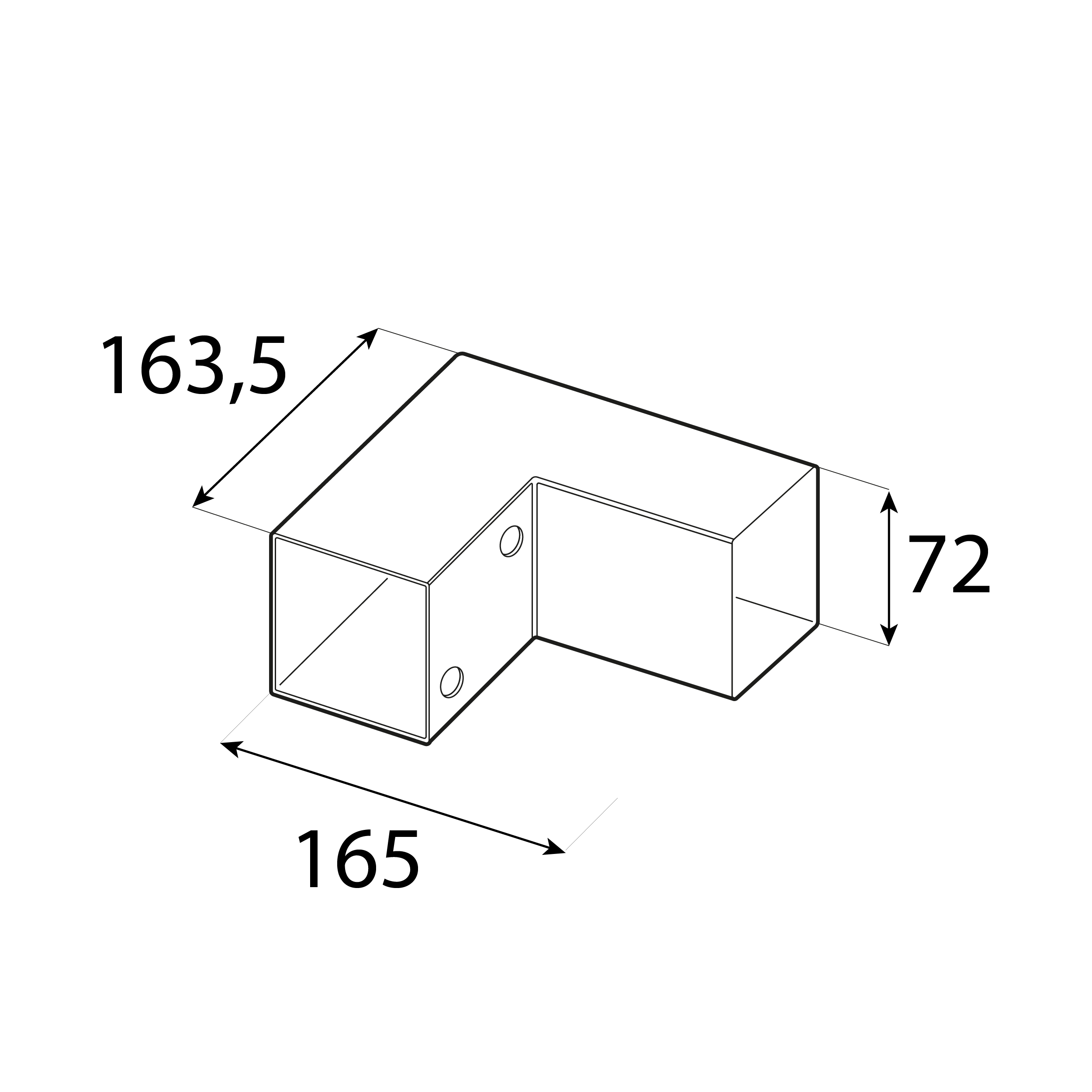 Łącznik belki kwadratowej do pergoli ciesielski - GPL 70 | 72x165x163 mm | czarny