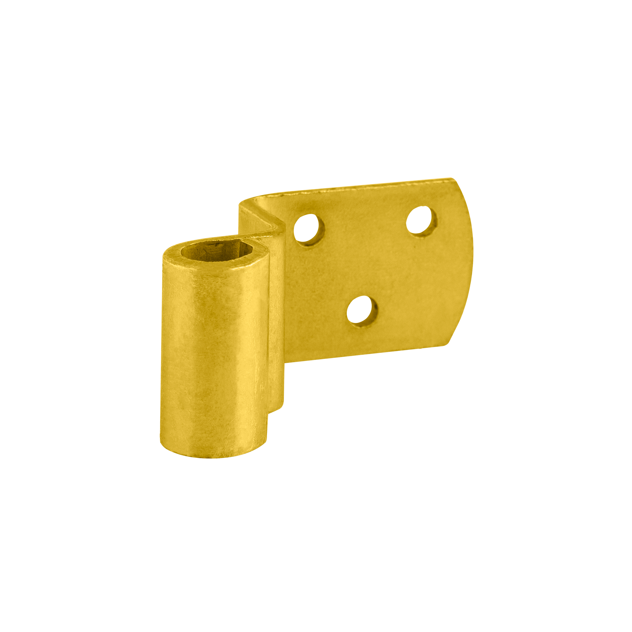 Zawias pasowy odsadzony do bram ZPK, złoty, 63 mm, fi 10 mm, 5x30x3,0 mm, Stal konstrukcyjna S235.
