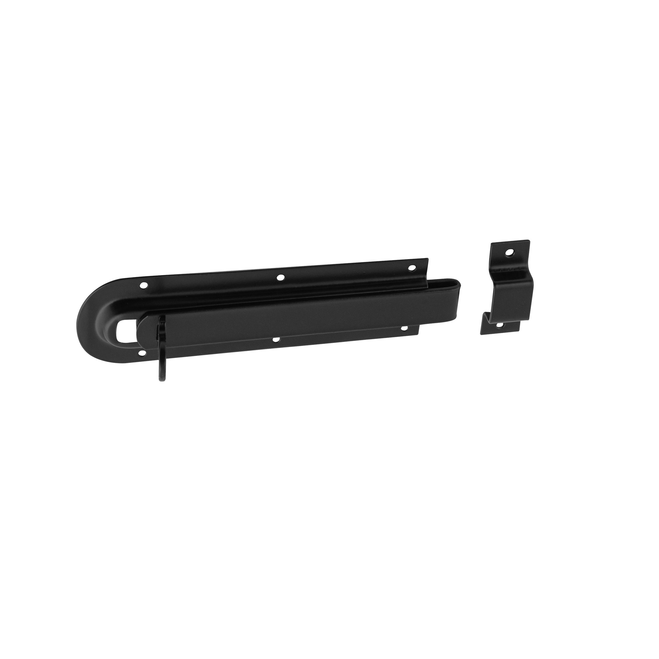 Zasuwka zamknięcie z ryglem prostym do furtek czarna - WZD | Czarny | 160 mm