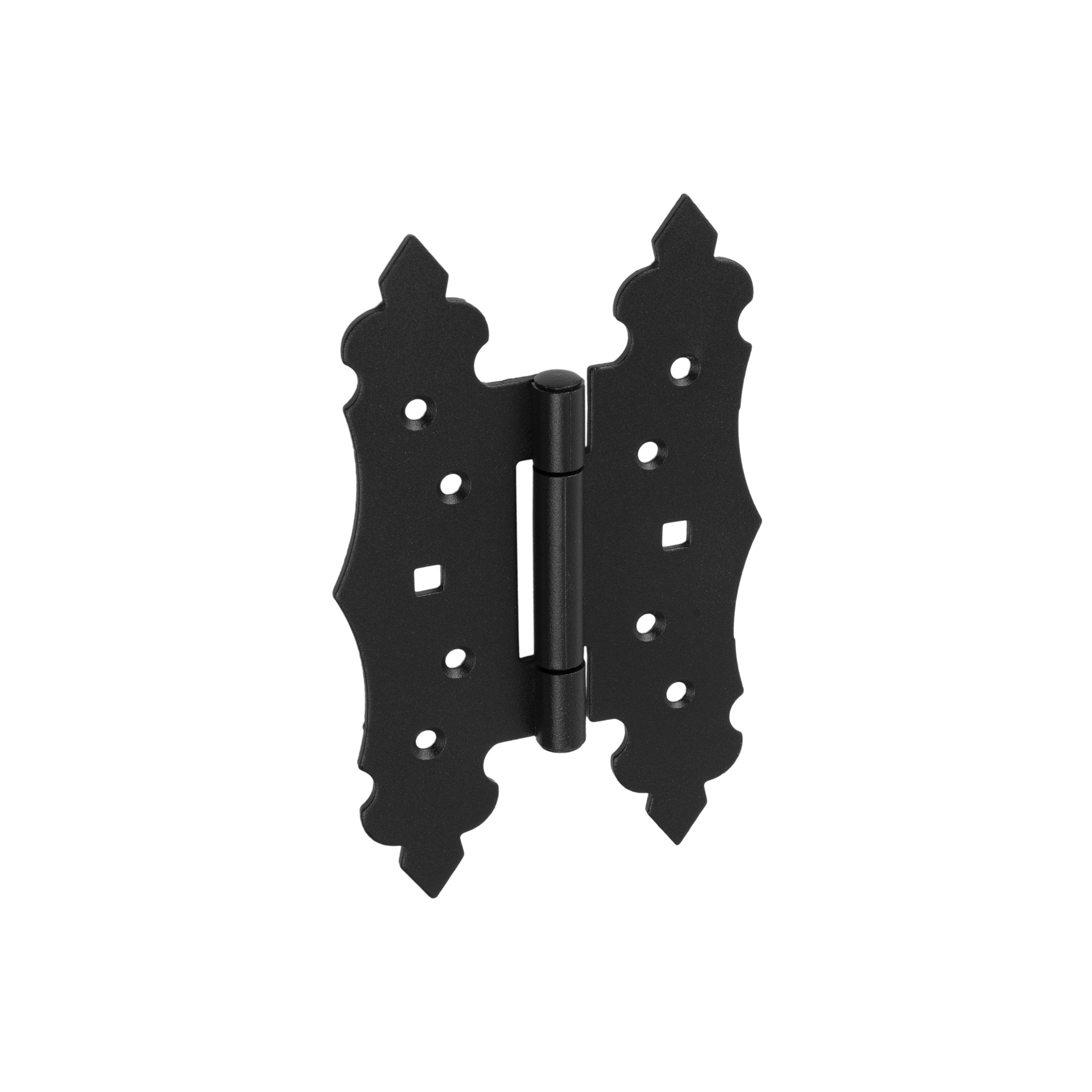 Zawias płaski ozdobny do furtki okiennic ZOK 170, 105 mm, czarny, 170 mm, 170x105x2,5 mm, ujęcie 2.