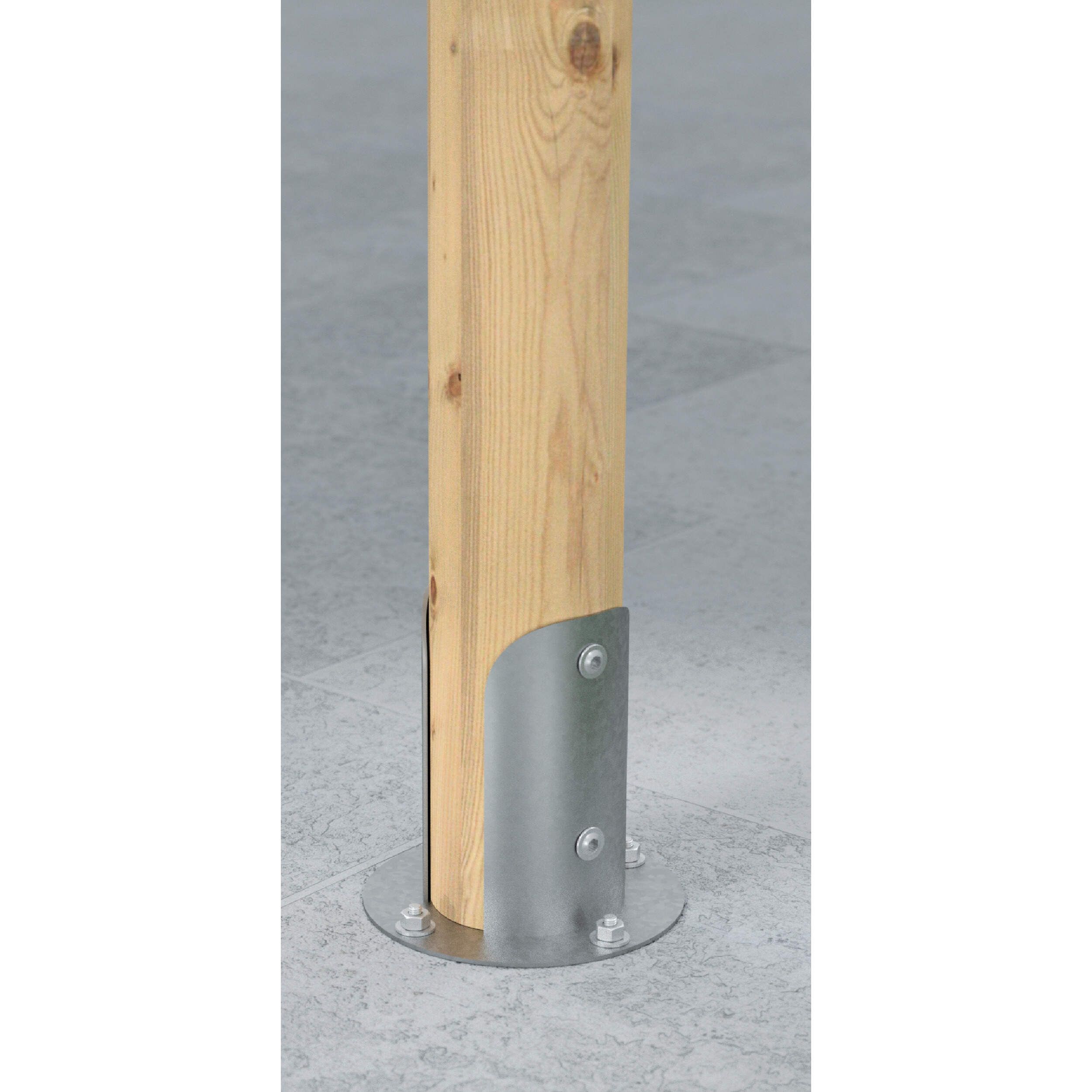 Podstawa słupa kotwa okrągła dzielona z podstawą okrągłą PSPOD, 90 mm, srebrny, 91x150x2,0 mm 1.