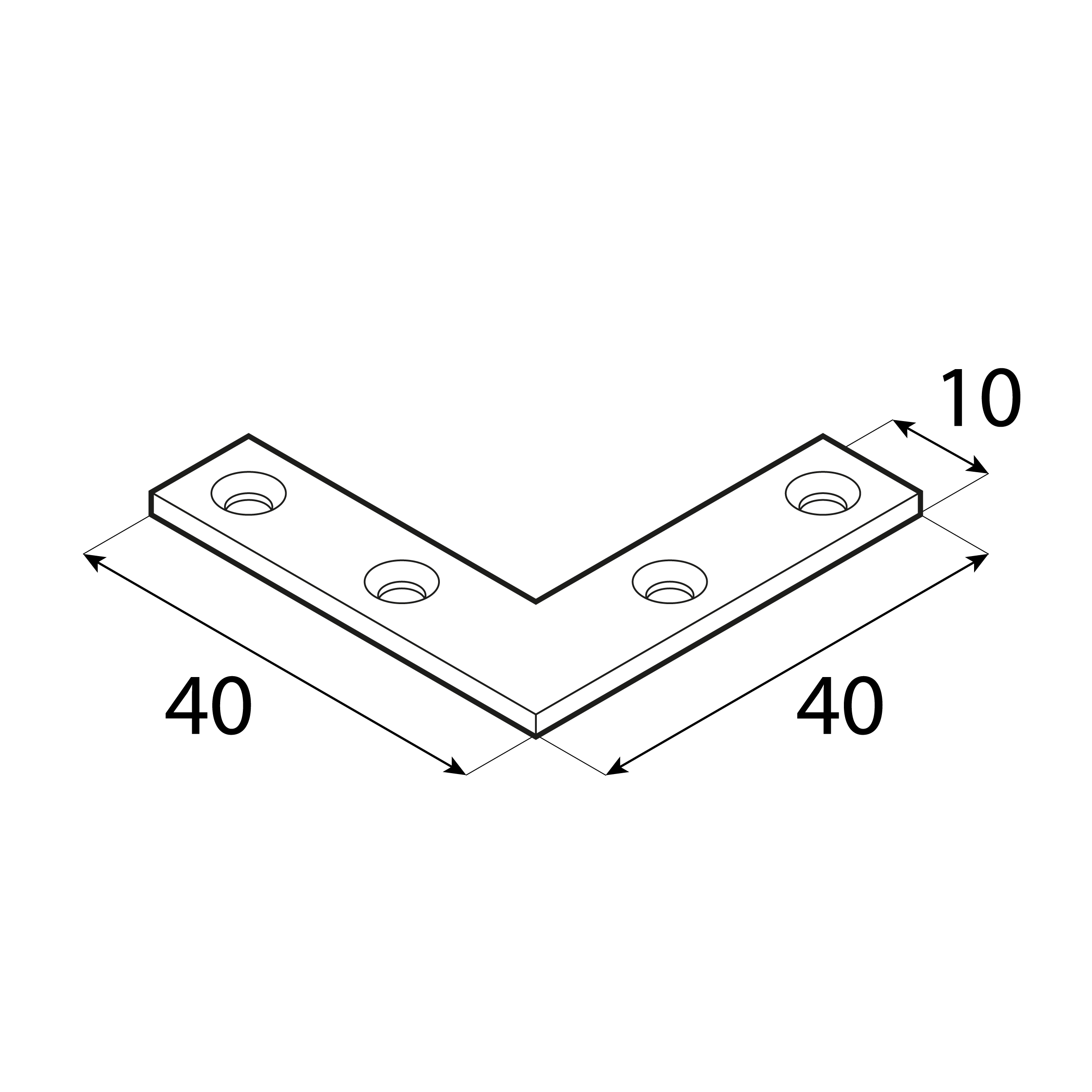 Narożnik okienny montażowy - NA 40 | 40x10 mm | 1,5 mm | Srebrny Narożnik okienny montażowy NA 40, 40x10 mm, 1, 5 mm, srebrny, Stal konstrukcyjna DC01, ujęcie 1.