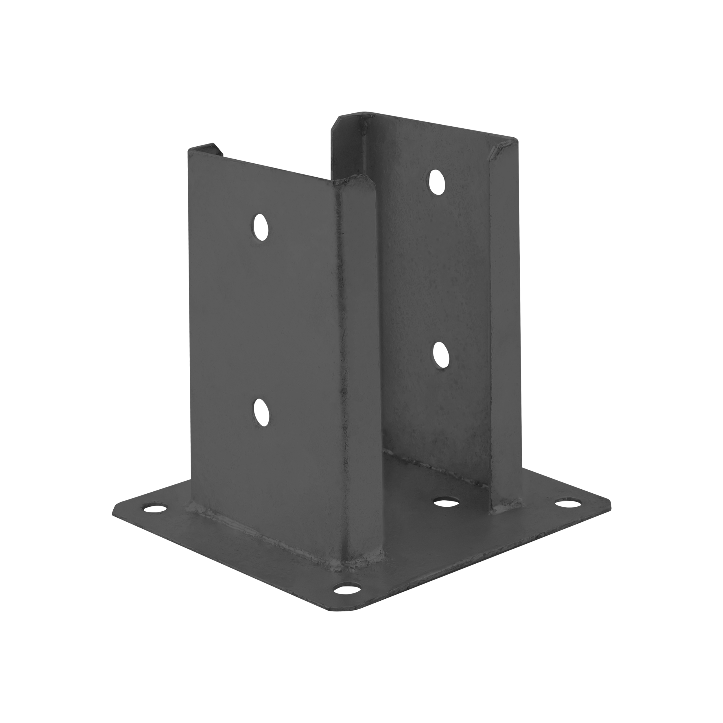 Podstawa słupa kotwa przykręcana podwójna z podstawą prostokątną PSPD, 120 mm, Antracyt, 121x150x2,5 mm.
