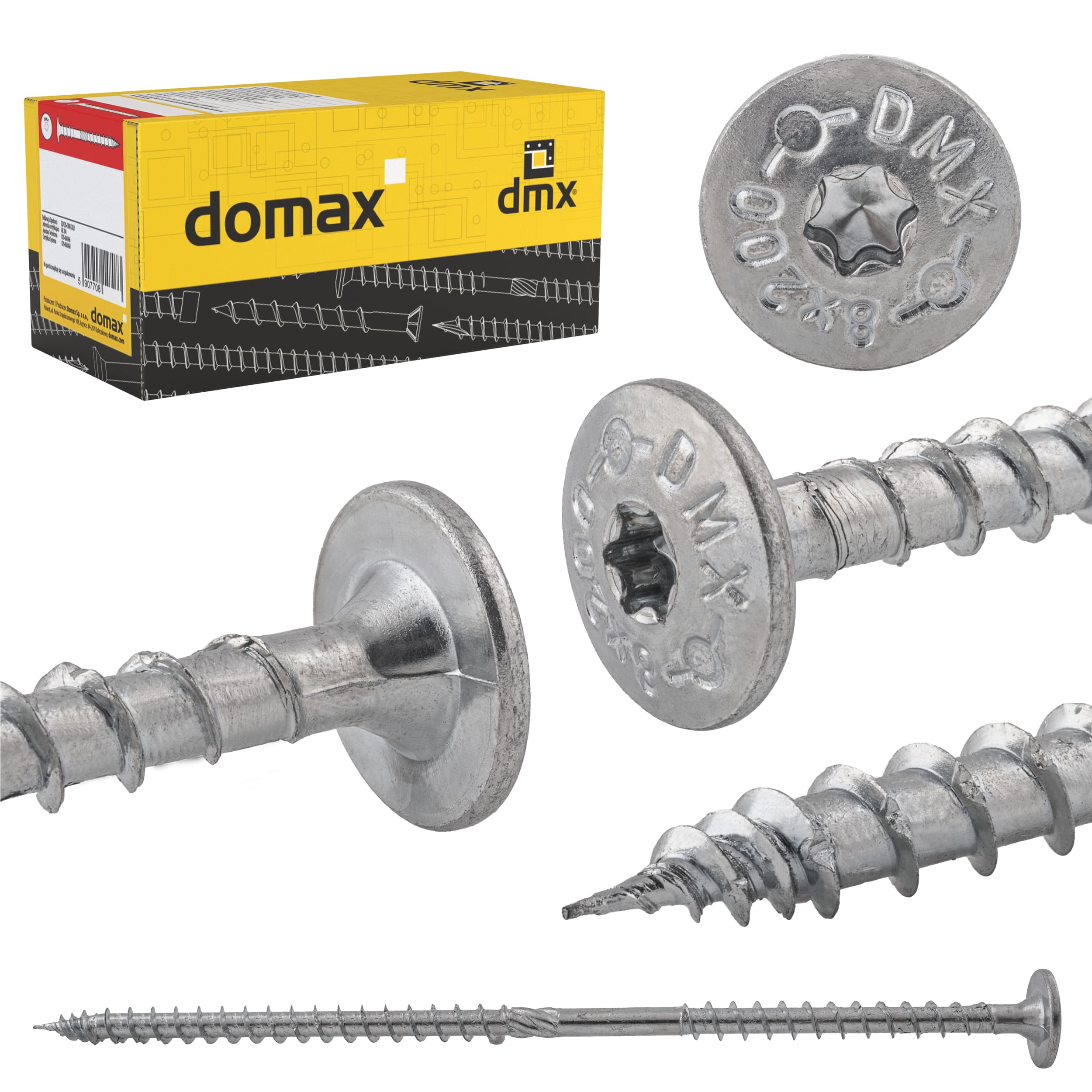 Wkręty do izolacji nakrokwiowej z łbem talerzowym TORX WKT, 8x180 mm, srebrny, 50 szt., 8x180 mm, Hartowana stal węglowa, ujęcie produktu.