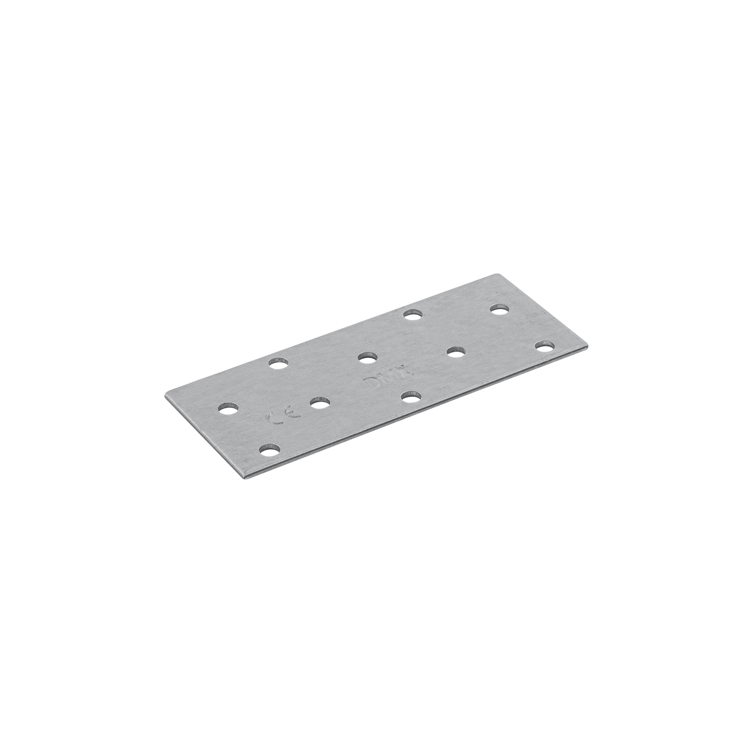 Płytka perforowana płaskownik PP 2, 100x40 mm, 2 mm, 40x100x2,0 mm, Stal konstrukcyjna DX51D, srebrny, w zestawie elementów.