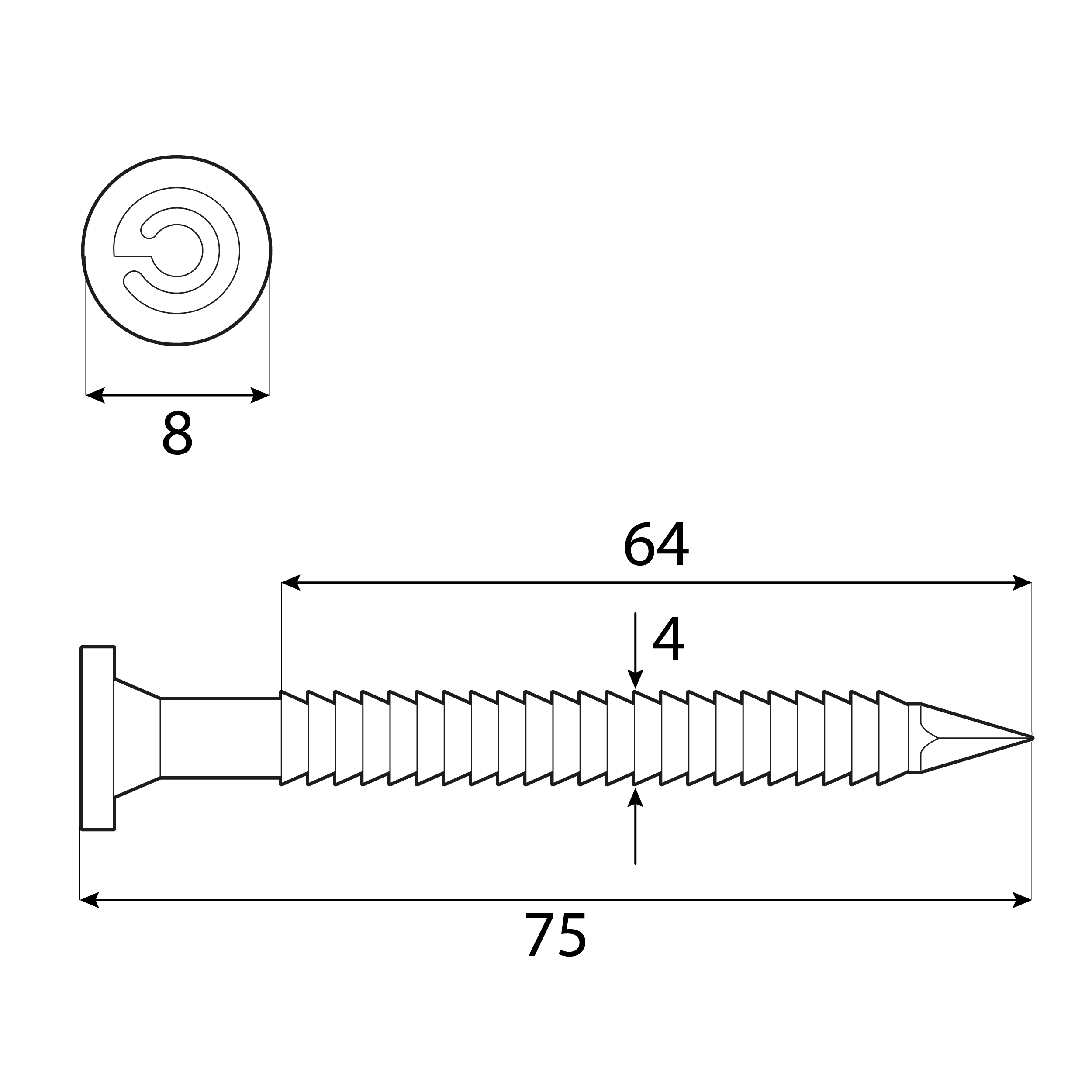 Gwóździe ciesielskie ANCHOR ANG, 4x75 mm, srebrny, 1 kg, 75x4,0 mm.