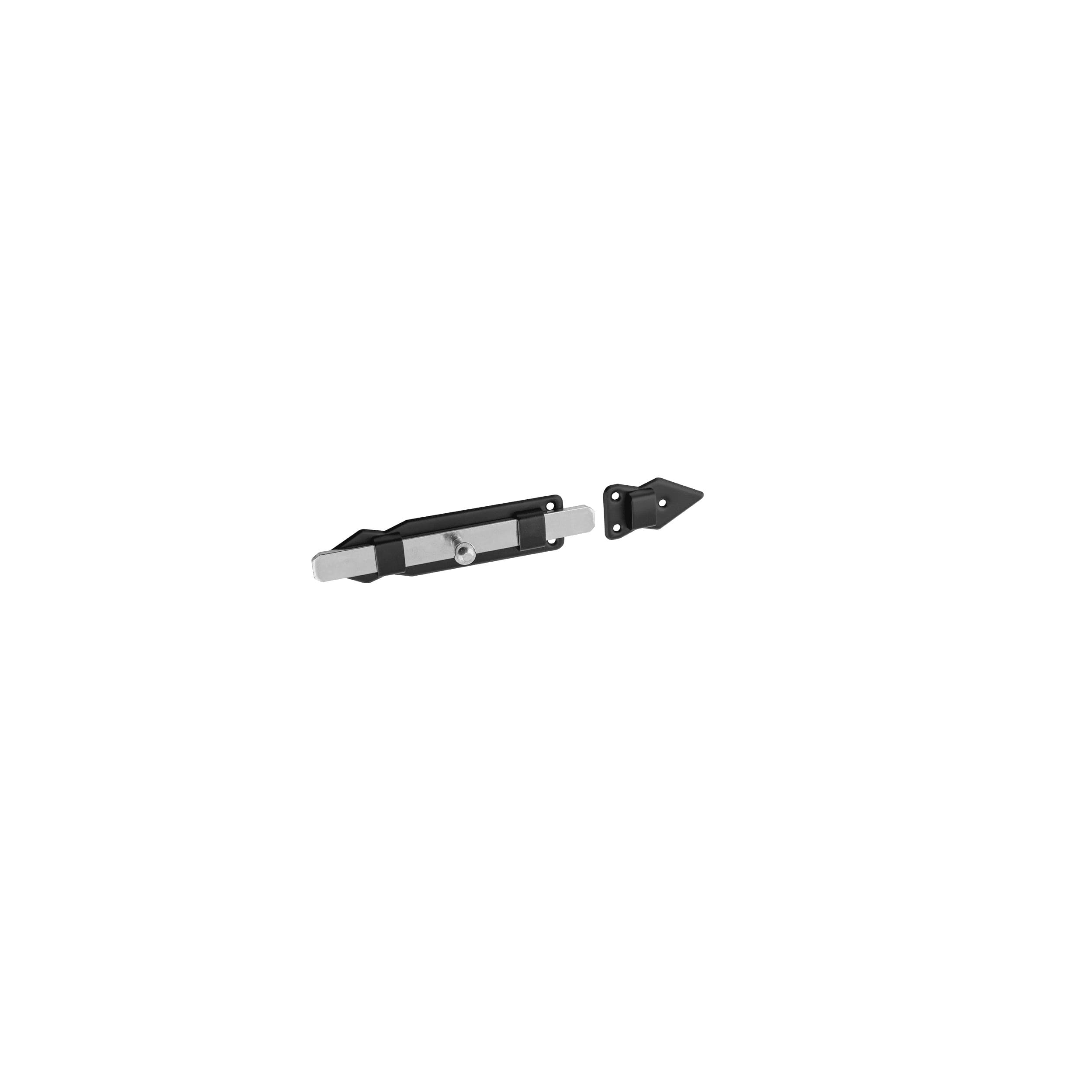 Zasuwka zamknięcie z ryglem prostym do furtek - WPS | Czarny | 250 mm Zasuwka zamknięcie z ryglem prostym do furtek - WPS | Czarny | 250 mm