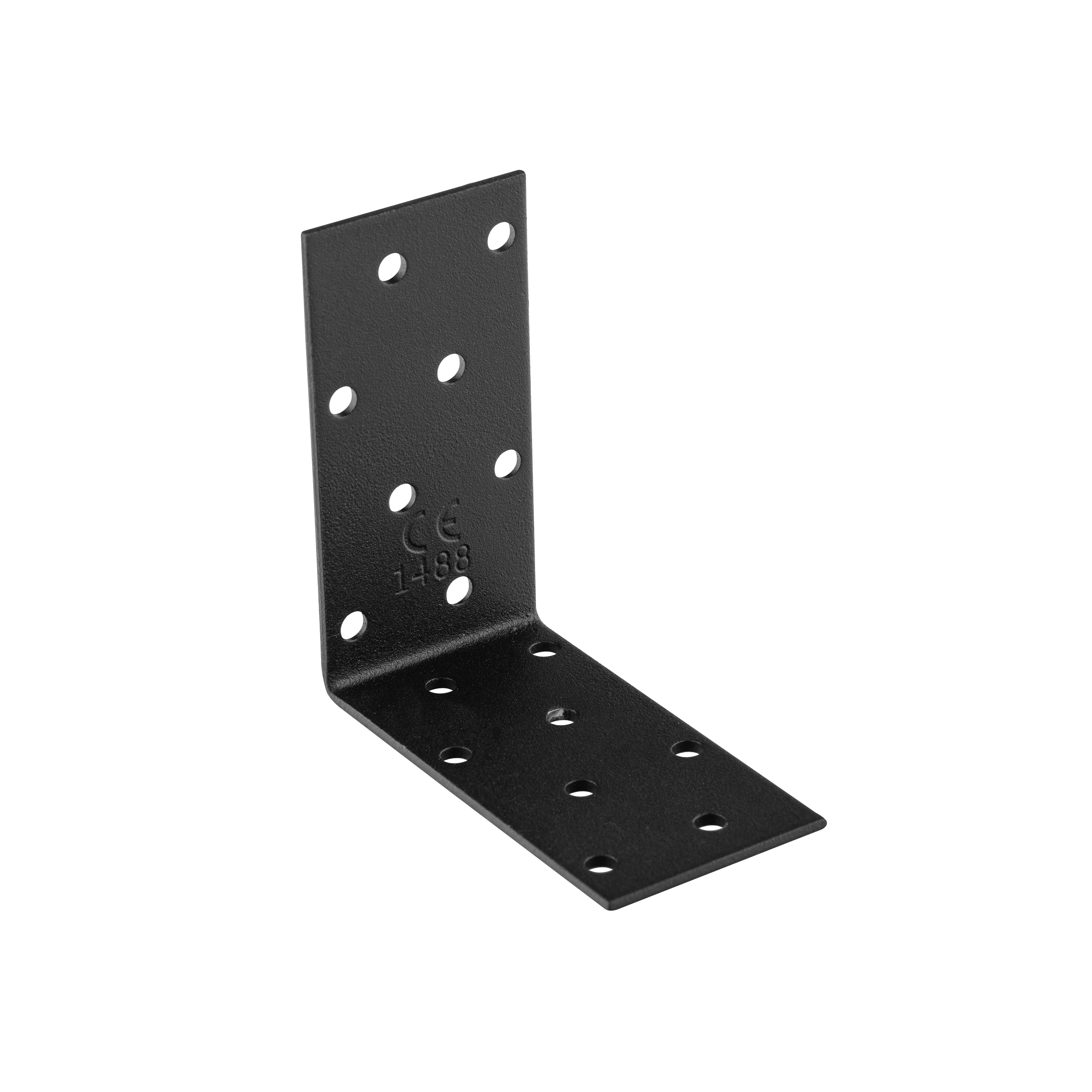Kątownik montażowy stalowy uniwersalny KM 7 C, 80x80x40 mm, 20 szt., 80x80x40x2,0 mm, Stal konstrukcyjna DX51D, czarny, w zestawie elementów.