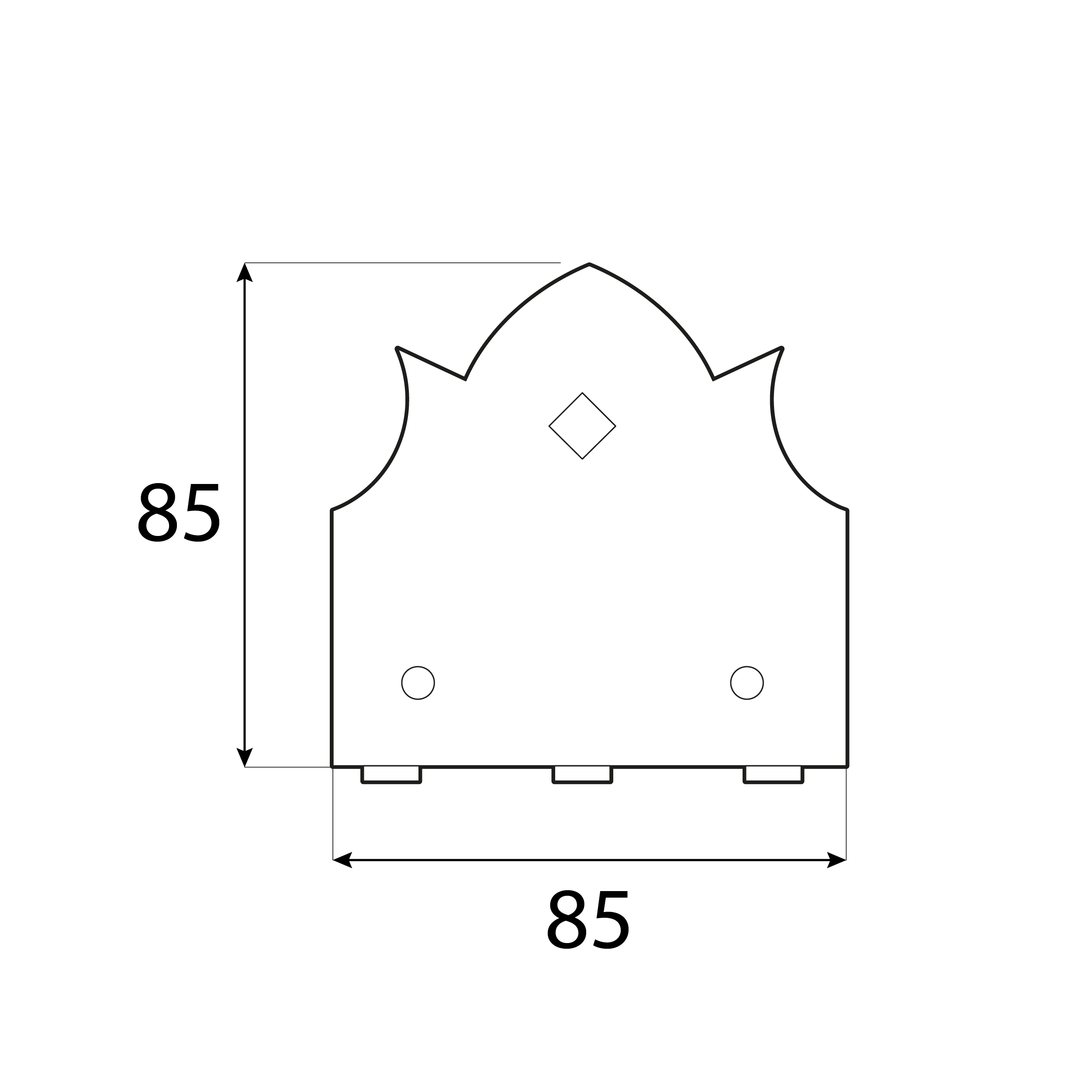 Zakończenie płytki ozdobne do pergoli - SDD 85B | 85x85 mm | czarny Zakończenie płytki ozdobne do pergoli - SDD 85B | 85x85 mm | czarny