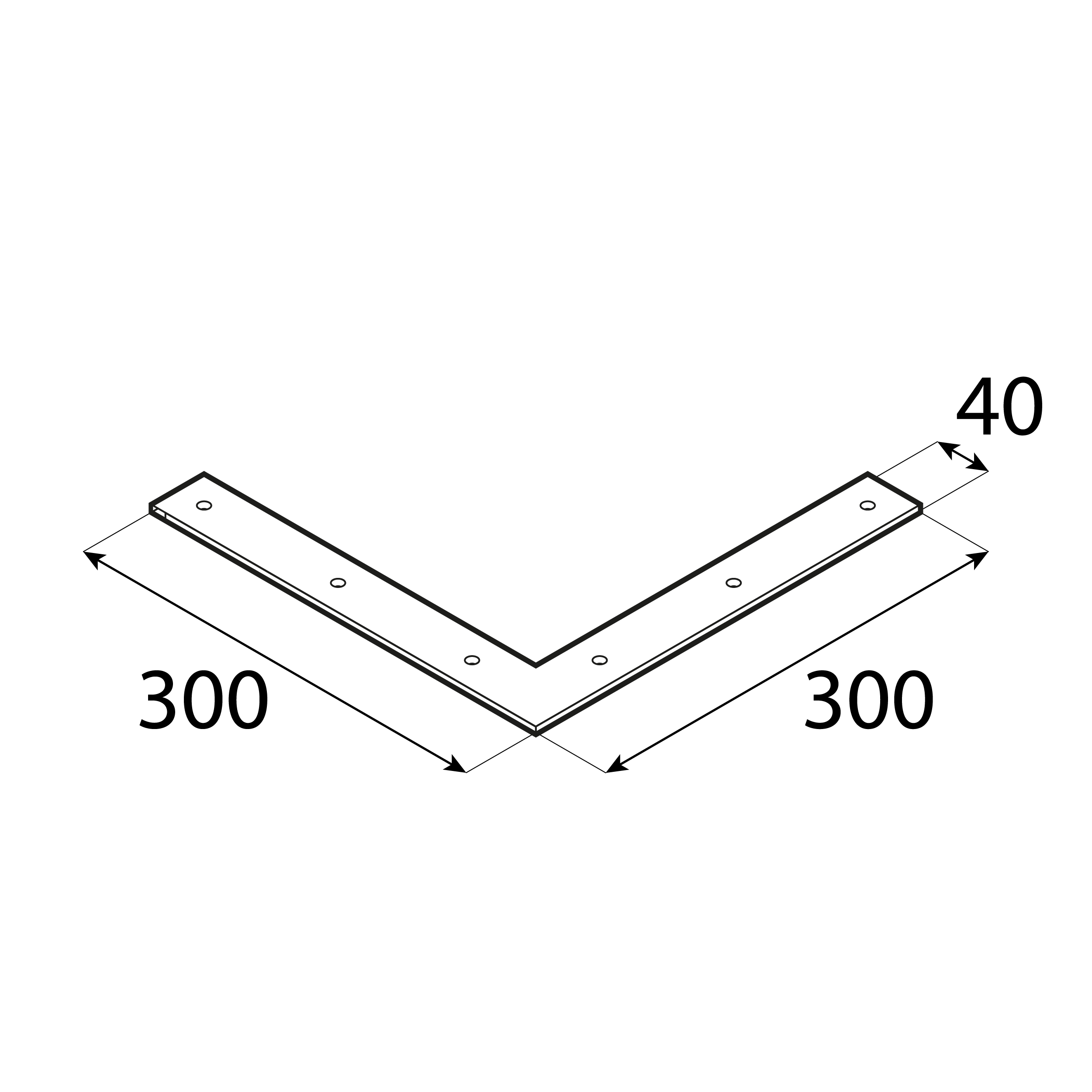 Narożnik okienny montażowy NA 4, 300x40 mm, 4 mm, Złoty, 300x300x40x4,0 mm, Stal konstrukcyjna DC01, ujęcie 1.