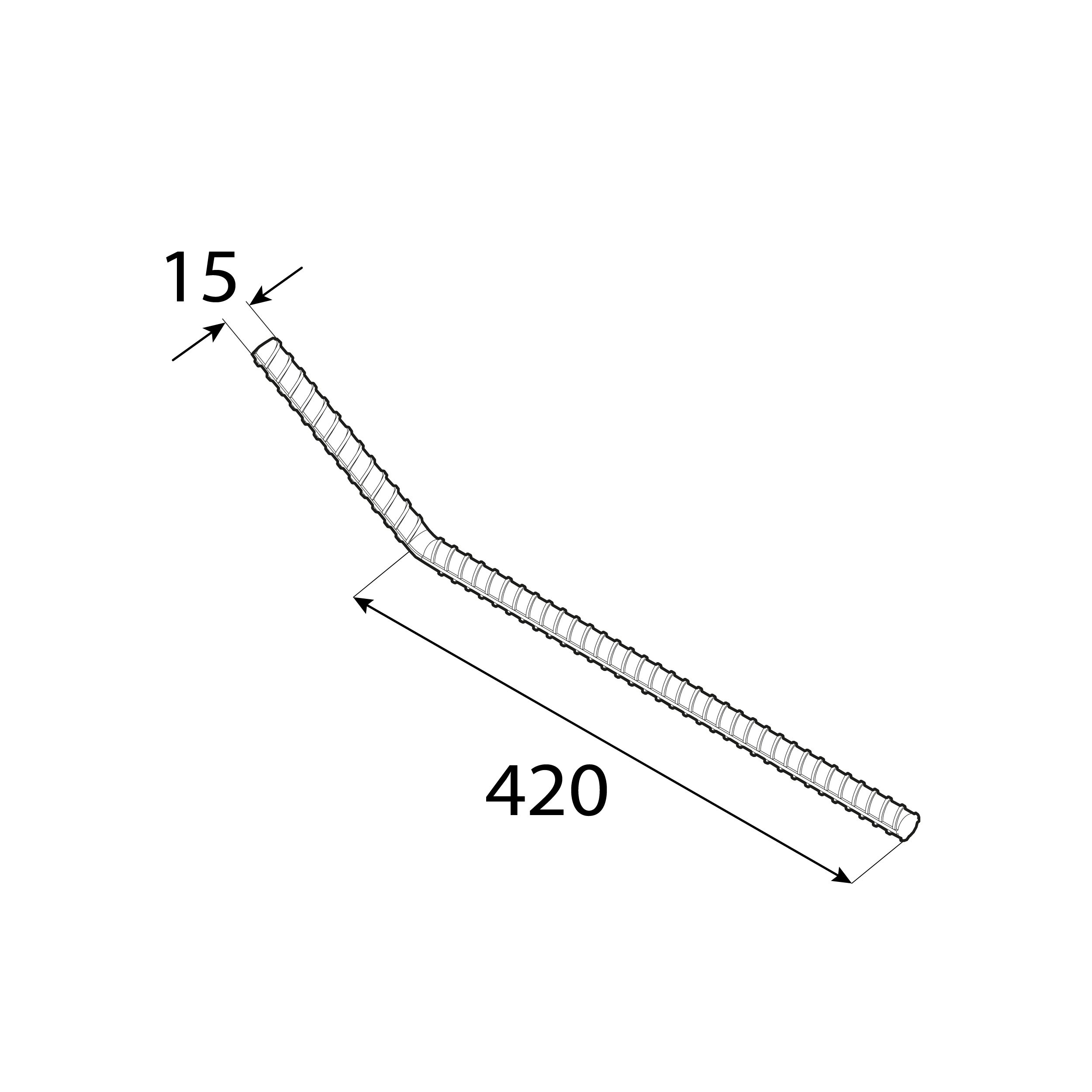 Pręt PWE 420, do wkręcanych podstaw słupa 420x15 mm, ujęcie 2.
