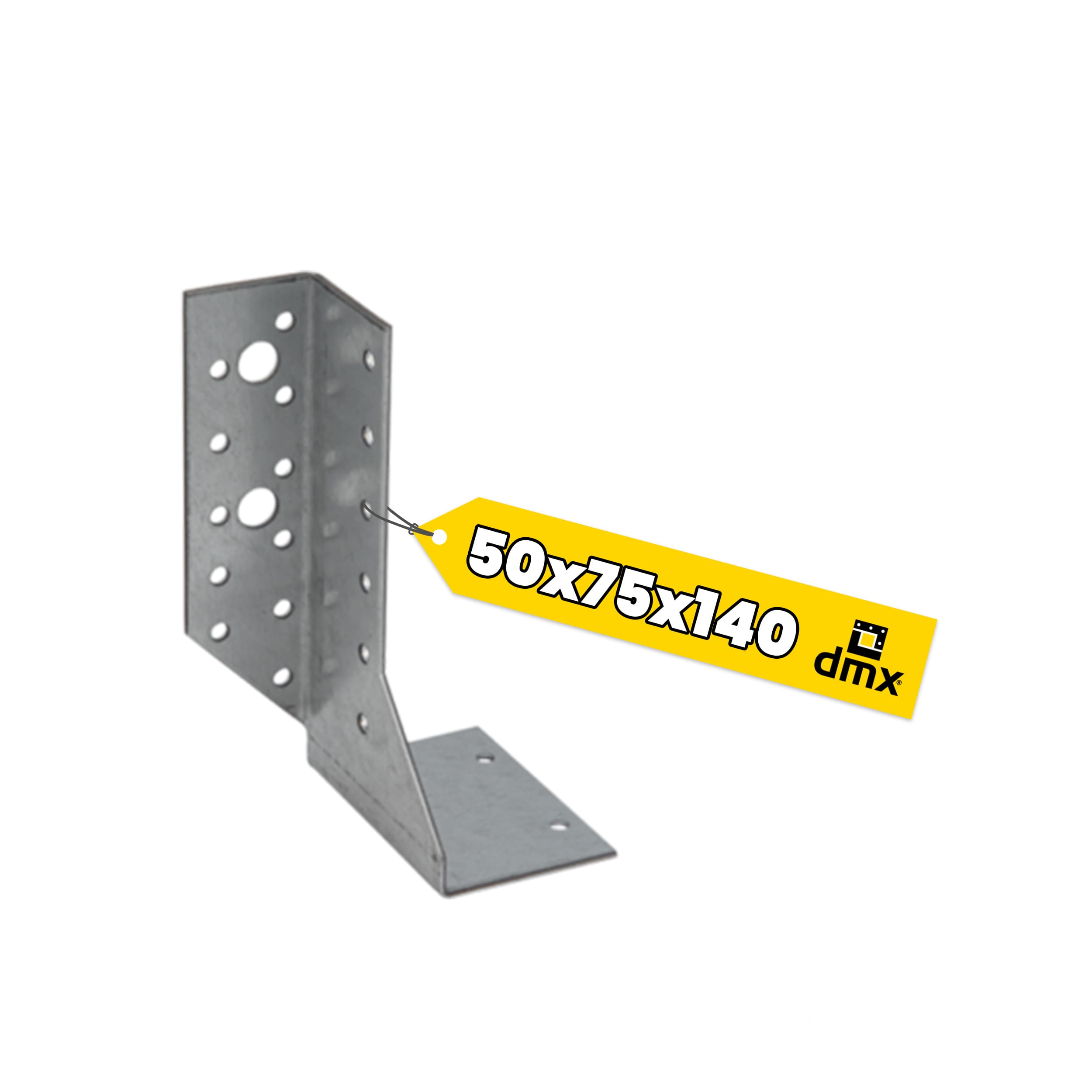 Wieszak belki dzielony lewy WBD 140 L, 50x140x75 mm, srebrny, Stal konstrukcyjna DX51D, ujęcie produktu.