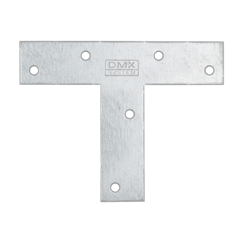 Łącznik płaski metalowy typu T KT 140, 140x110x30 mm, 2 mm, srebrny, 140x110x30x2 mm, Stal konstrukcyjna DX51D, w zestawie elementów.
