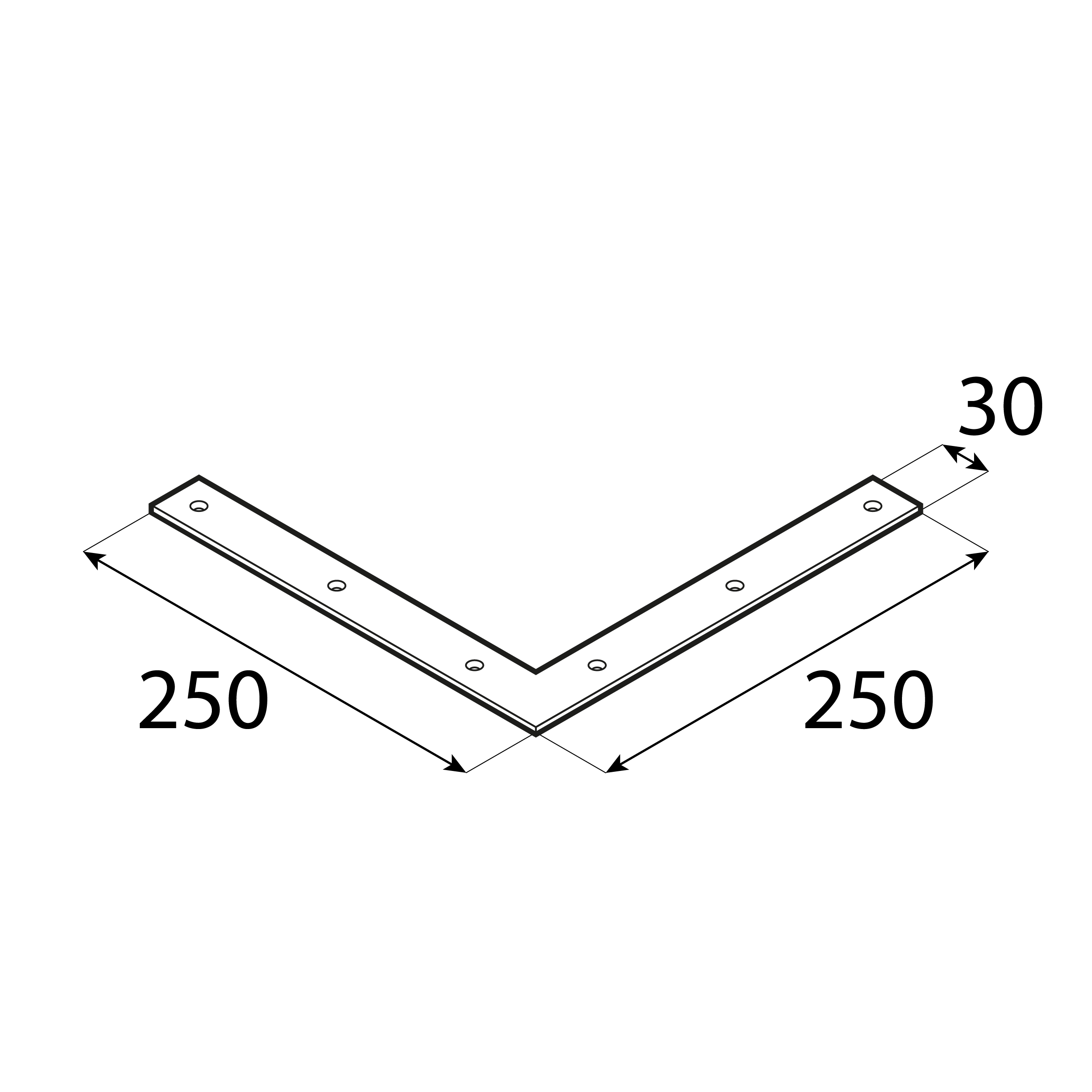 Narożnik okienny montażowy NA 3, 250x30 mm, 3 mm, Złoty, 250x250x30x3,0 mm, Stal konstrukcyjna DC01, ujęcie 1.