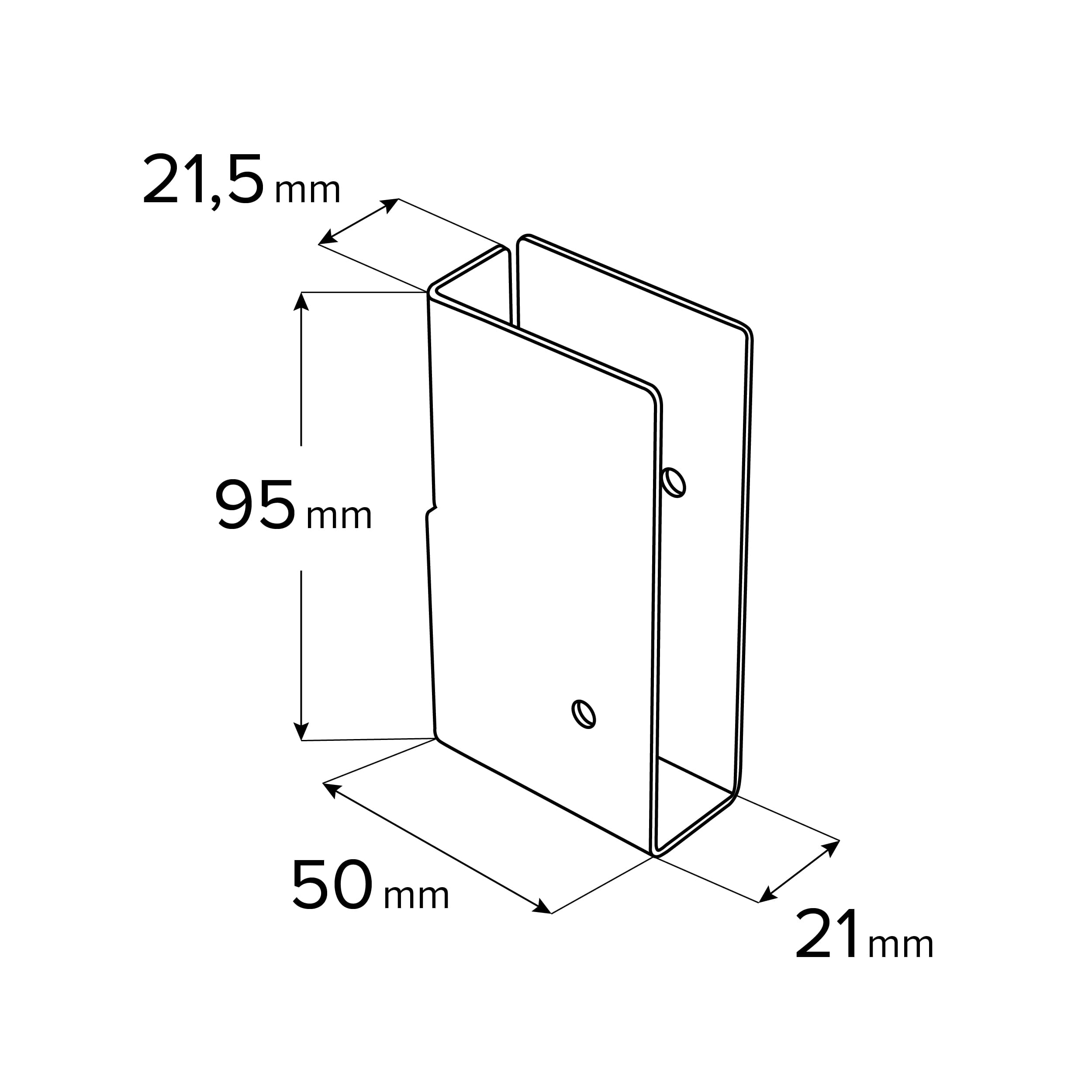 Łącznik belki kwadratowej do pergoli ciesielski - GPW 100/20 | 21x95x50 mm | czarny