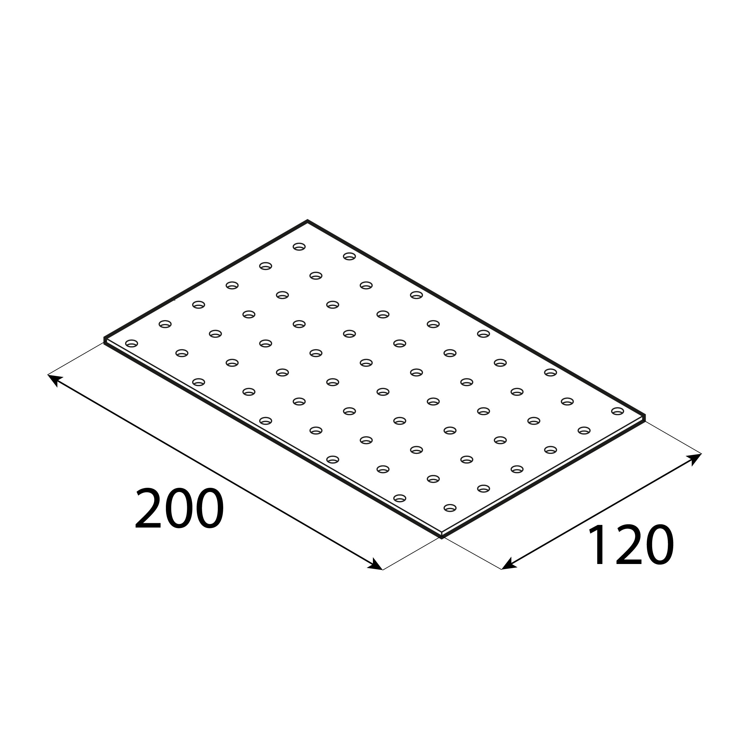 Płytka perforowana płaskownik PP 18, 200x120 mm, 2 mm, 120x200x2,0 mm, Stal konstrukcyjna DX51D, srebrny, ujęcie 2.