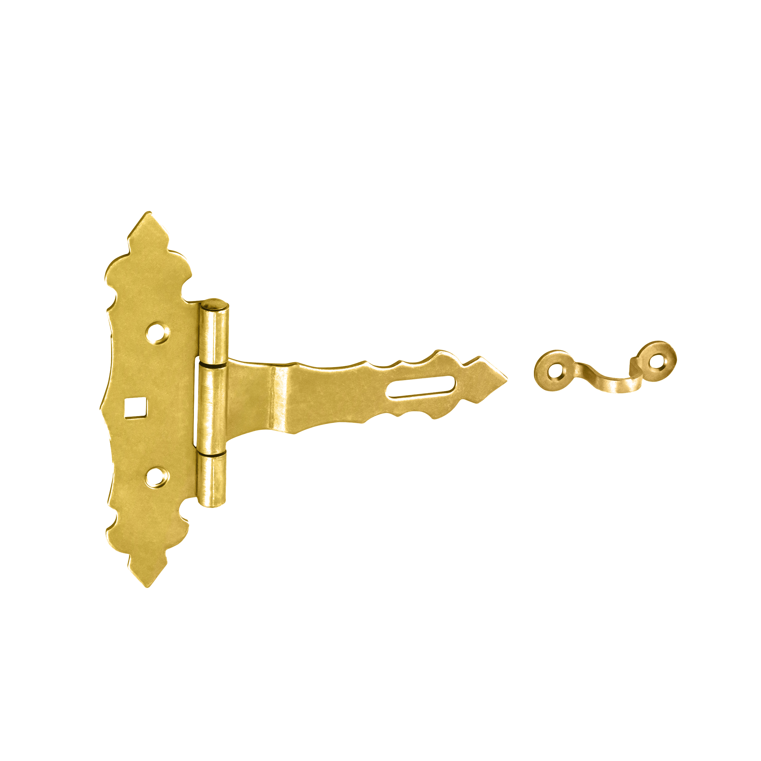 Zawias bramkowy ozdobny z zamknięciem - ZBZ | Złoty | 100 mm