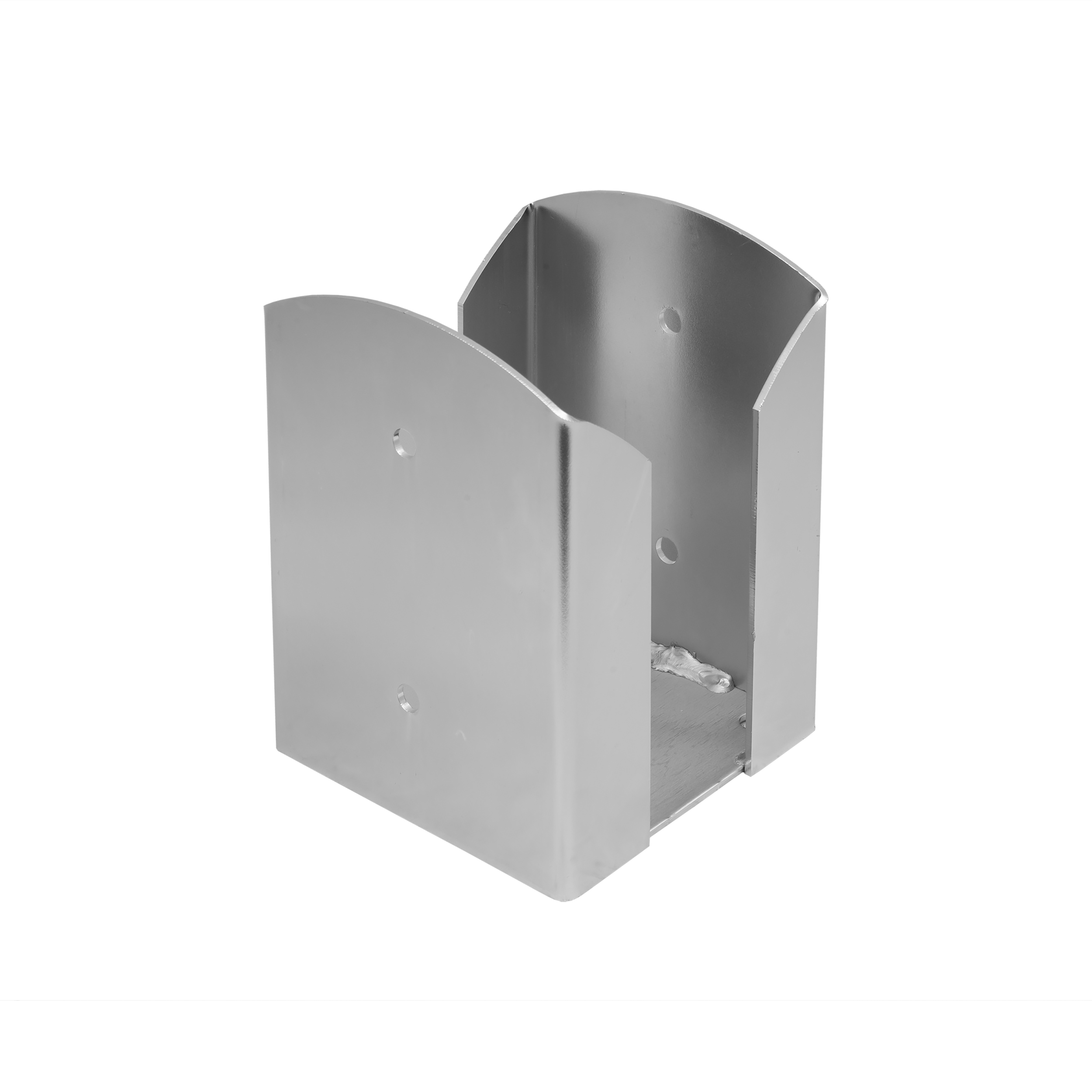 Podstawa słupa kotwa przykręcana podwójna prostokątna PSPW, 140 mm, srebrny, 141x200x3,0 mm, ujęcie 1.