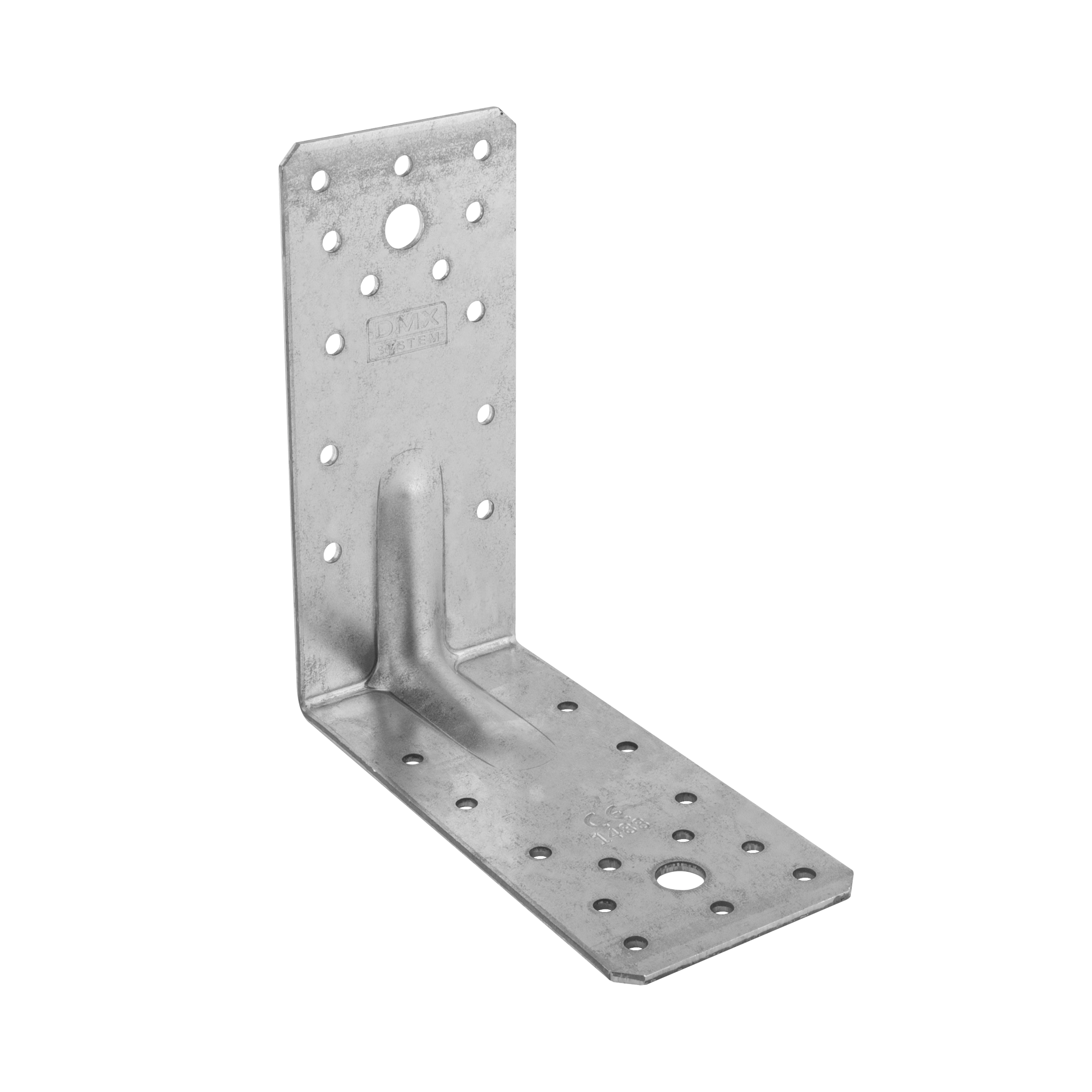 Kątownik ciesielski wzmocniony z przetłoczeniem KP 5, 140x140x65 mm, 2, 5 mm, 140x140x65x2,5 mm, w zestawie elementów.