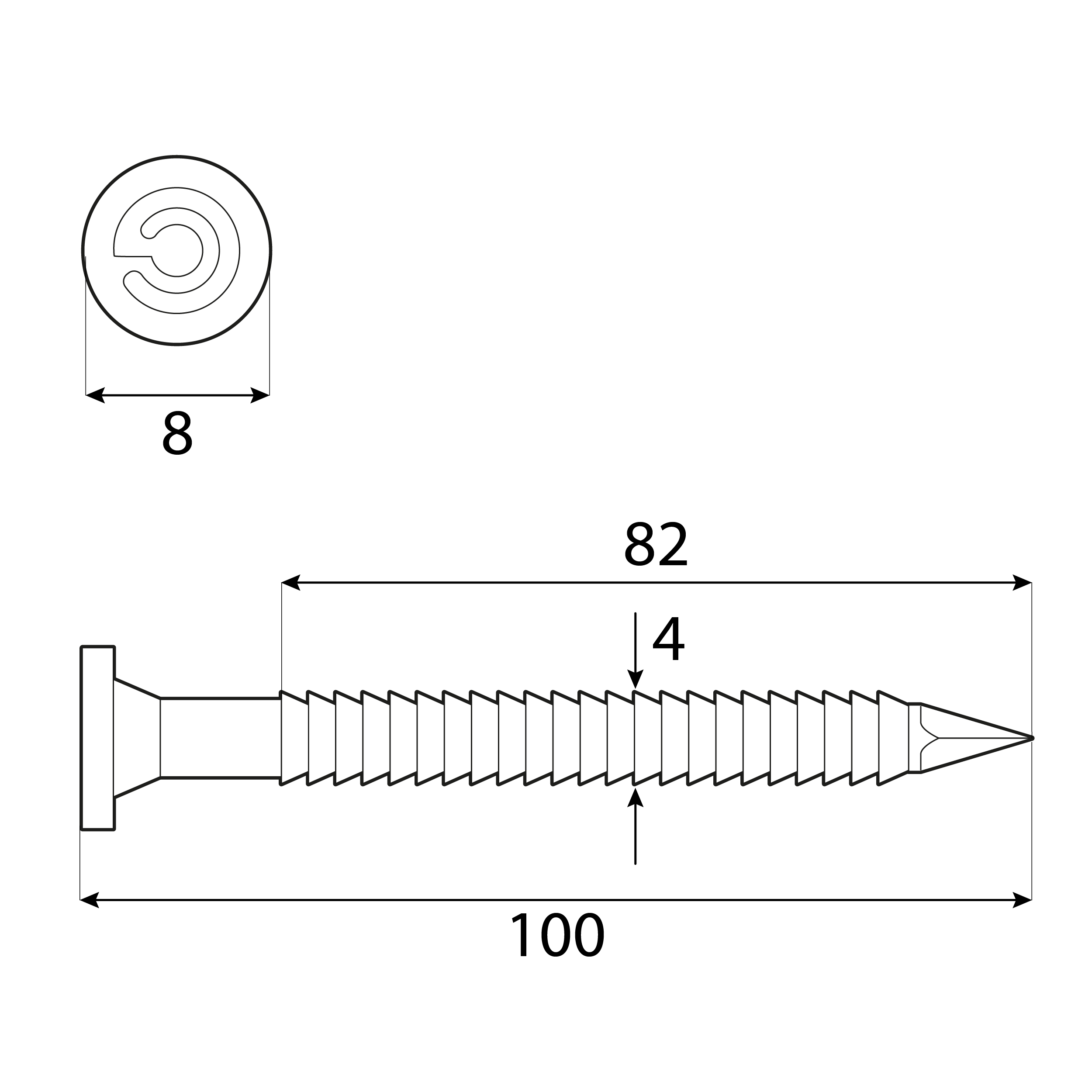 Gwóździe ciesielskie ANCHOR ANG, 4x100 mm, srebrny, 1 kg, 100x4,0 mm.
