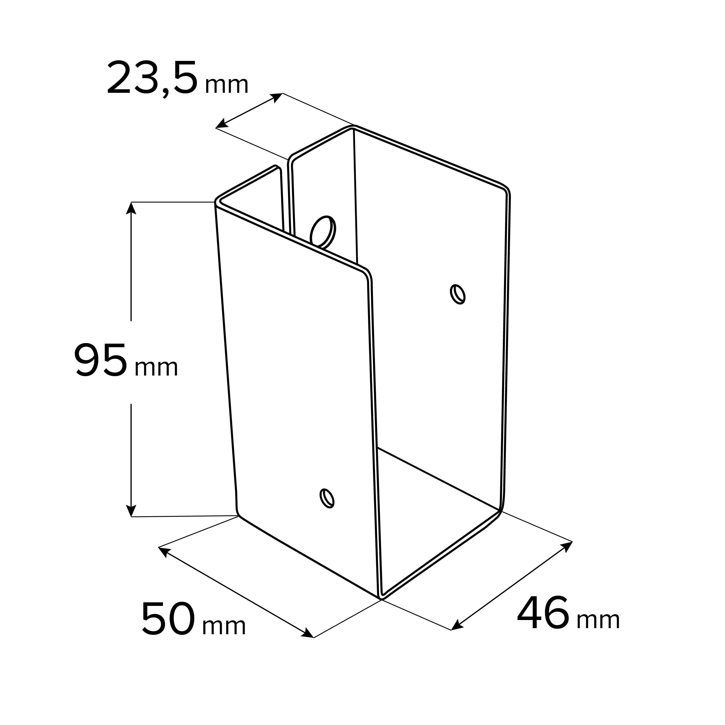 Łącznik belki kwadratowej do pergoli ciesielski - GPW 100/45 | 46x95x50 mm | czarny