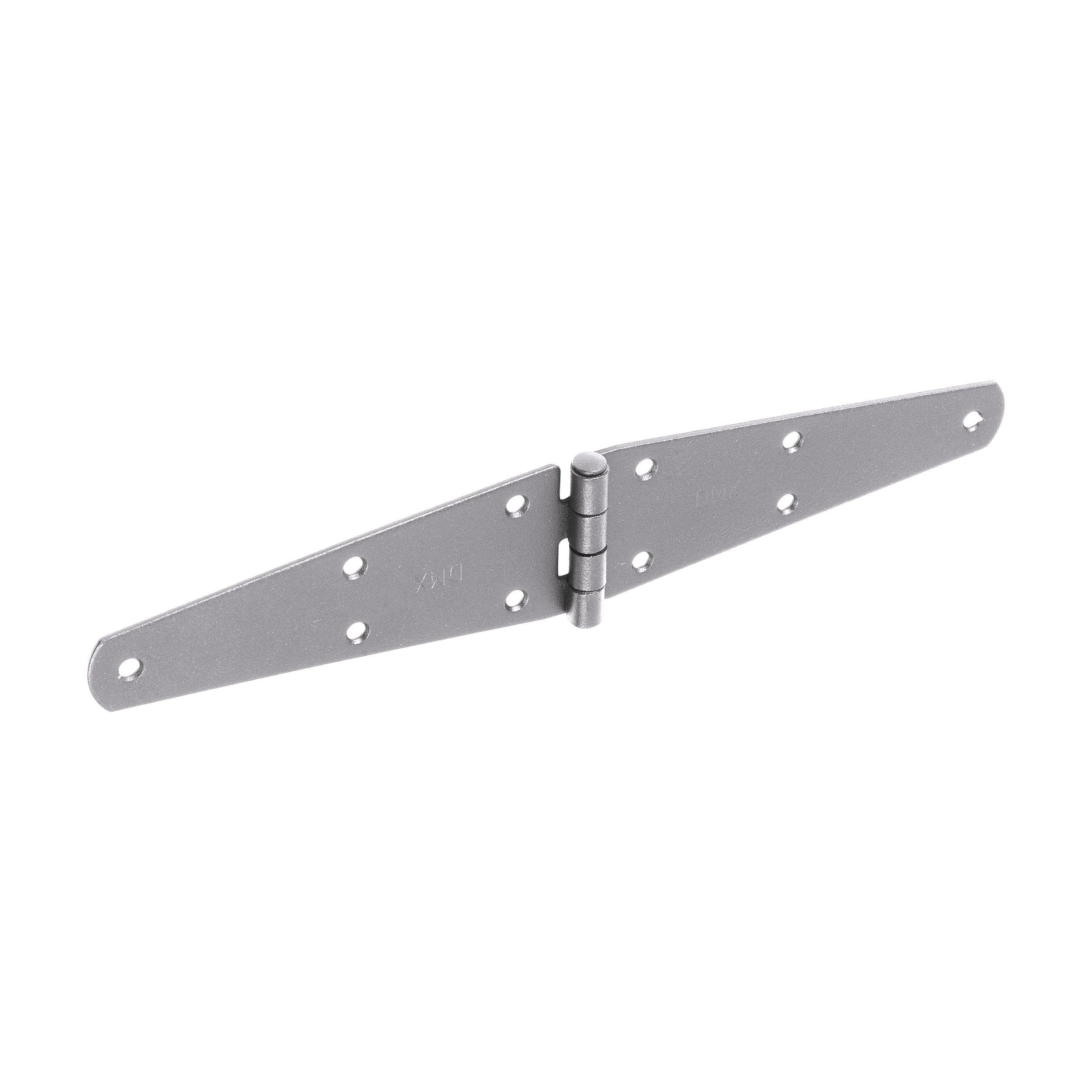 Zawias trójkątny pasowy płaski do drzwi i okiennic ZTS 200, 200 mm, srebrny, 40 mm, 200x40x2,0 mm, w zestawie elementów.