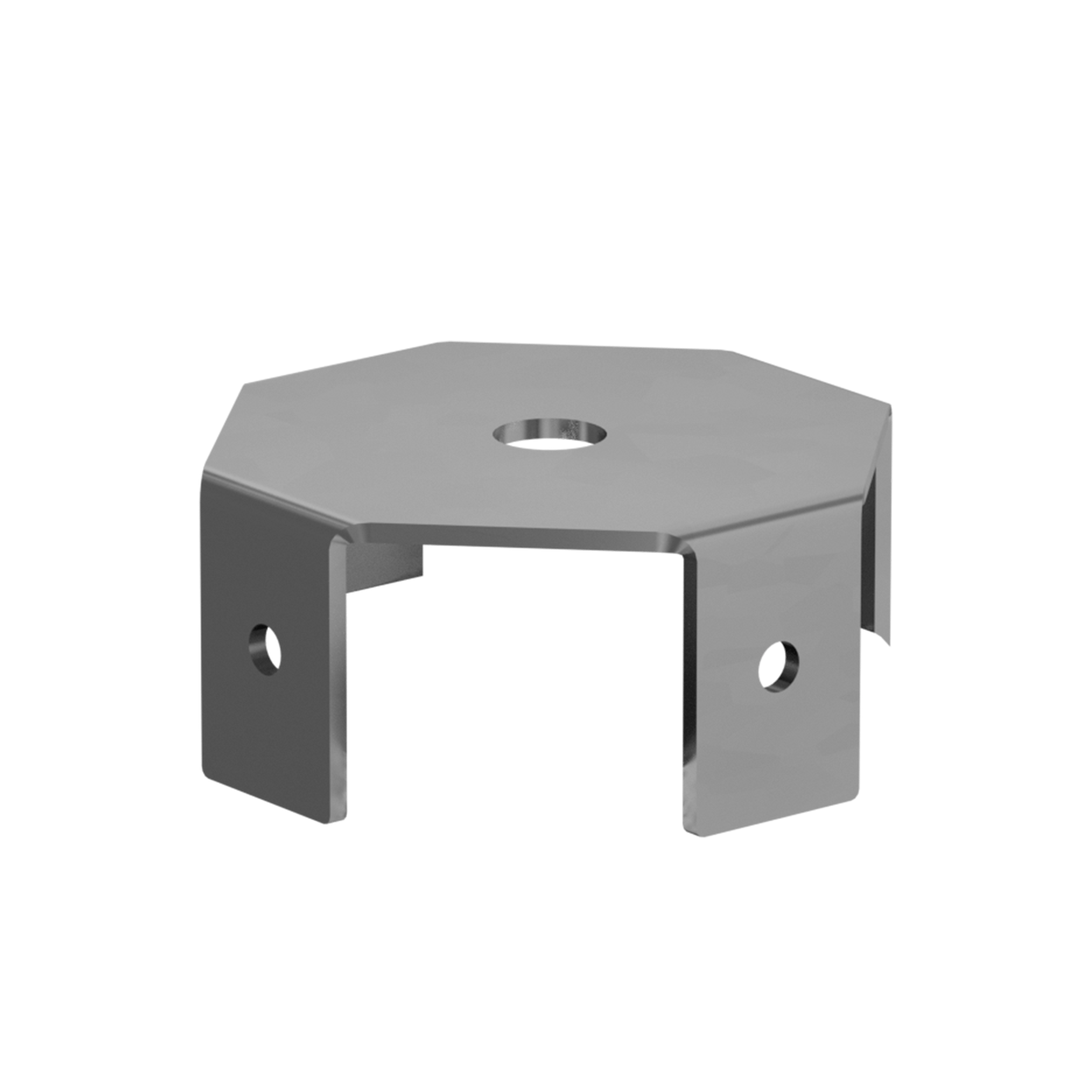 Adapter PWOM 3, do podstaw słupa 69x30x2,0 mm, w zestawie elementów.