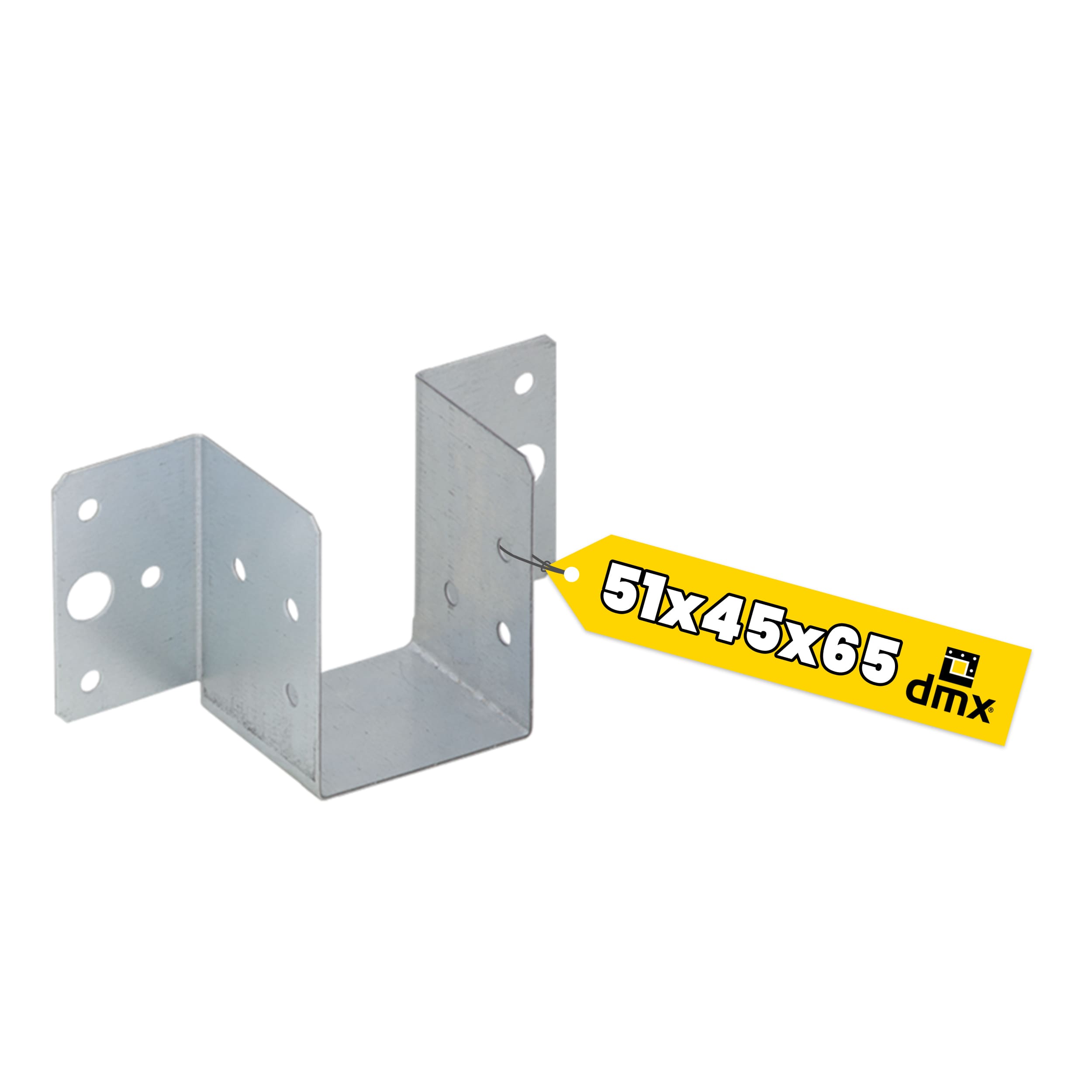 Wieszak belki lekki WL 8, 51x65x45 mm, 51x65x45x1,0 mm, Stal konstrukcyjna DX51D, srebrny, ujęcie produktu.