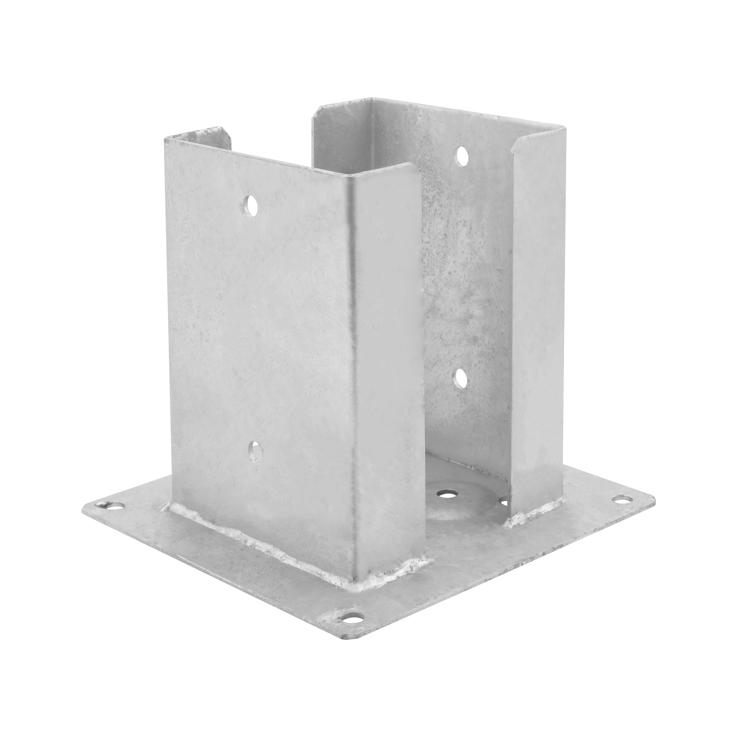 Podstawa słupa kotwa przykręcana podwójna z podstawą prostokątną PSPD, 140 mm, srebrny, 141x200x3,0 mm.