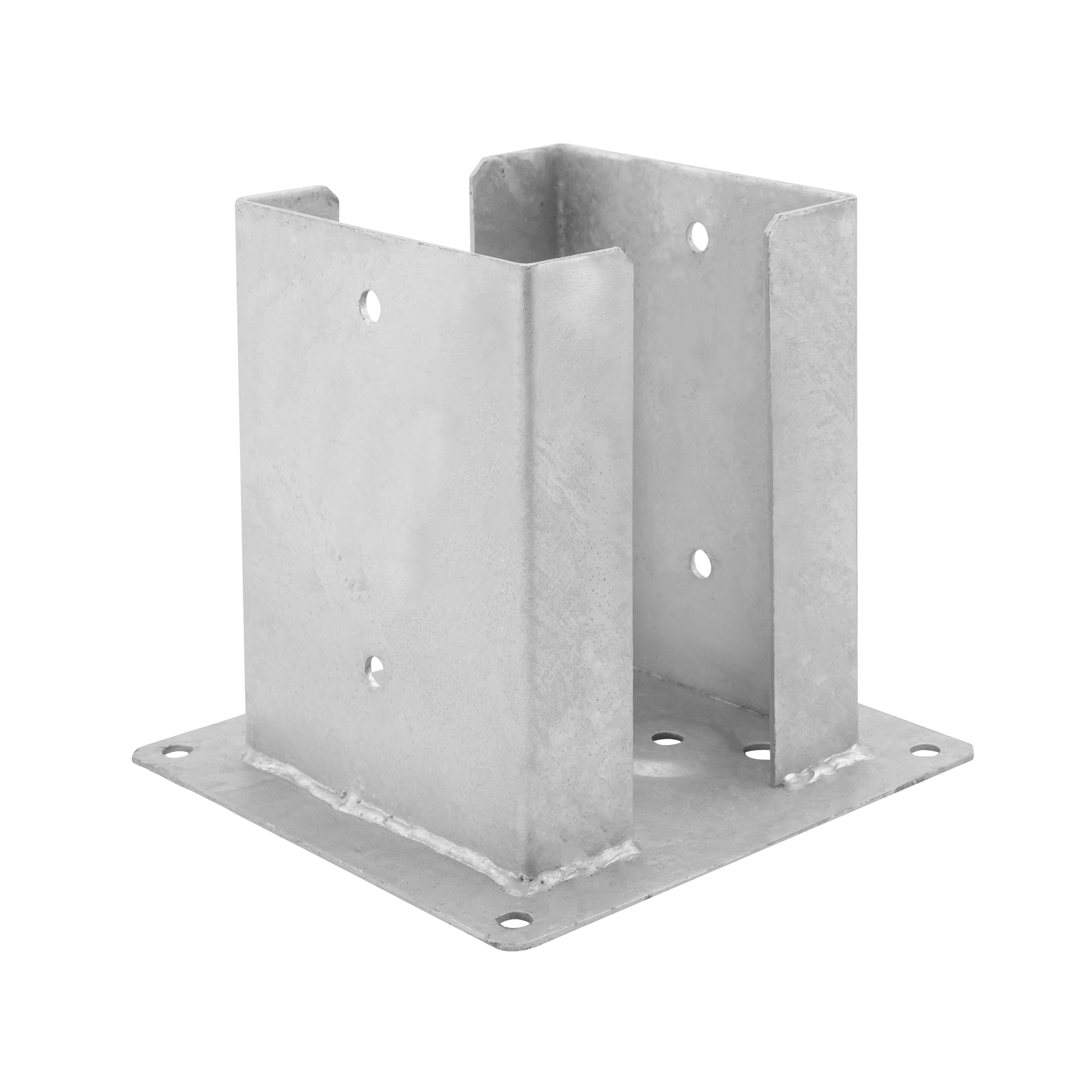 Podstawa słupa kotwa przykręcana podwójna z podstawą prostokątną PSPD, 150 mm, srebrny, 151x200x3,0 mm.
