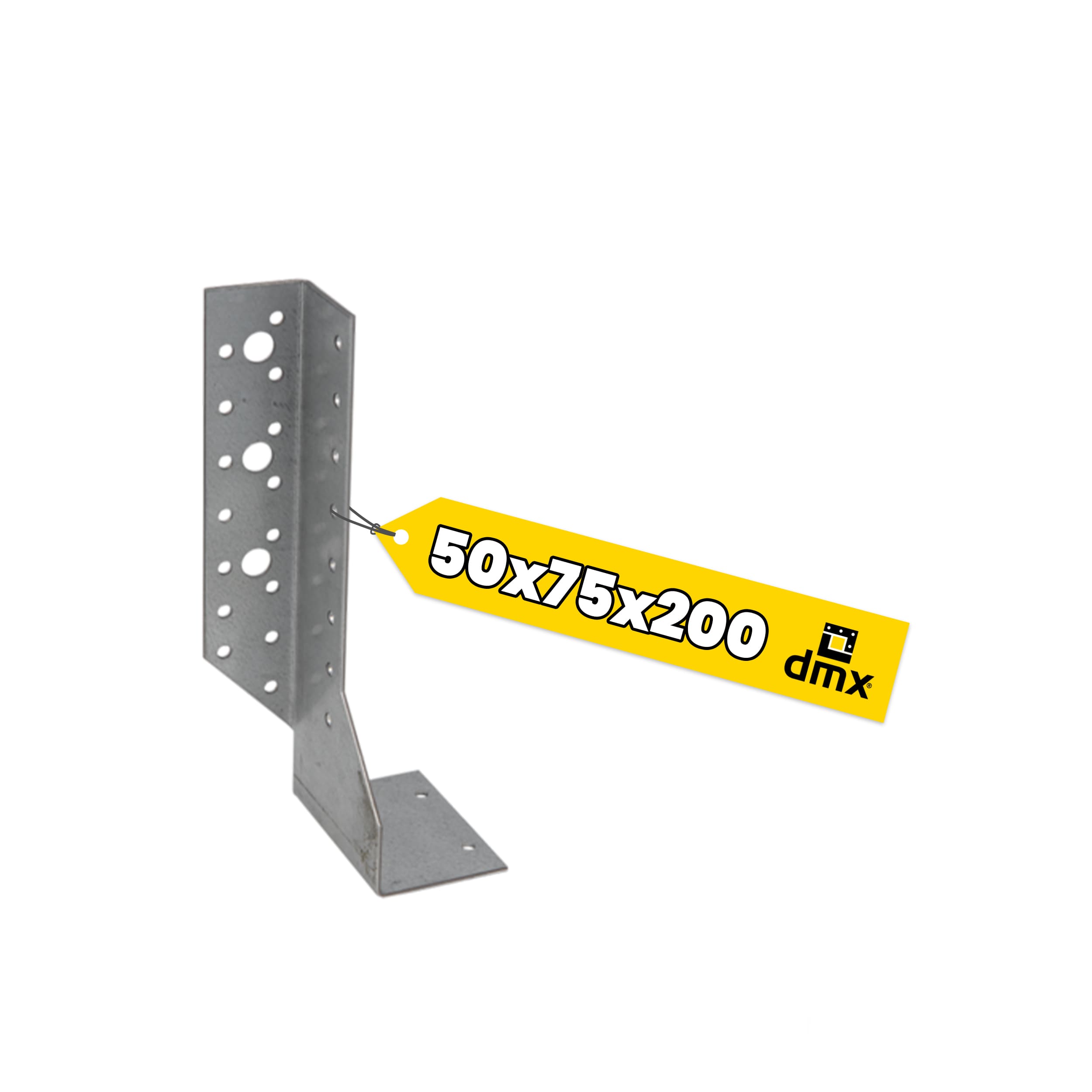 Wieszak belki dzielony lewy WBD 200 L, 50x200x75 mm, srebrny, Stal konstrukcyjna DX51D, ujęcie produktu.