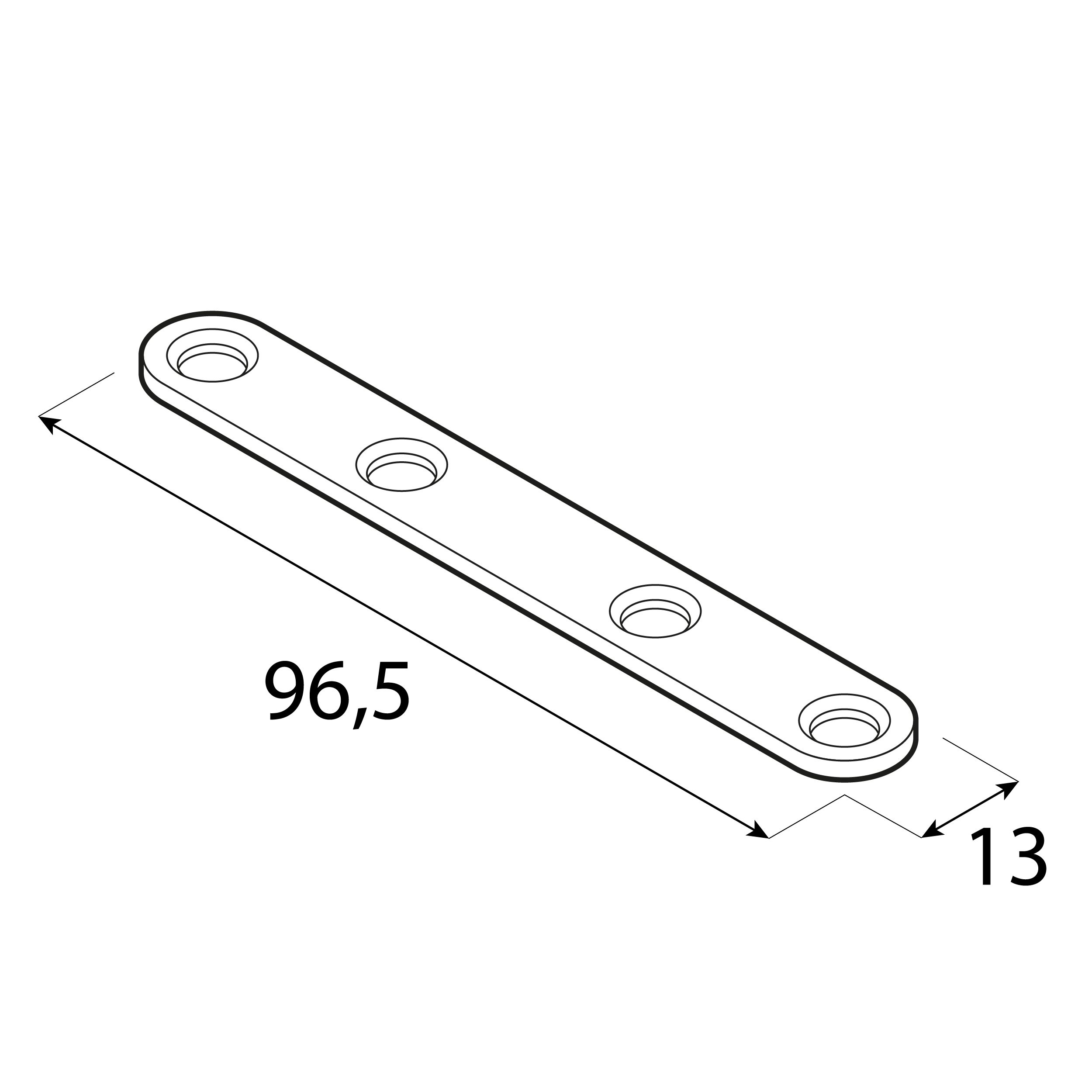 Łącznik montażowy zaokrąglony FLW 100, 96, 5xx13 mm, 25 szt., Stal konstrukcyjna DC01, srebrny, ujęcie 1.