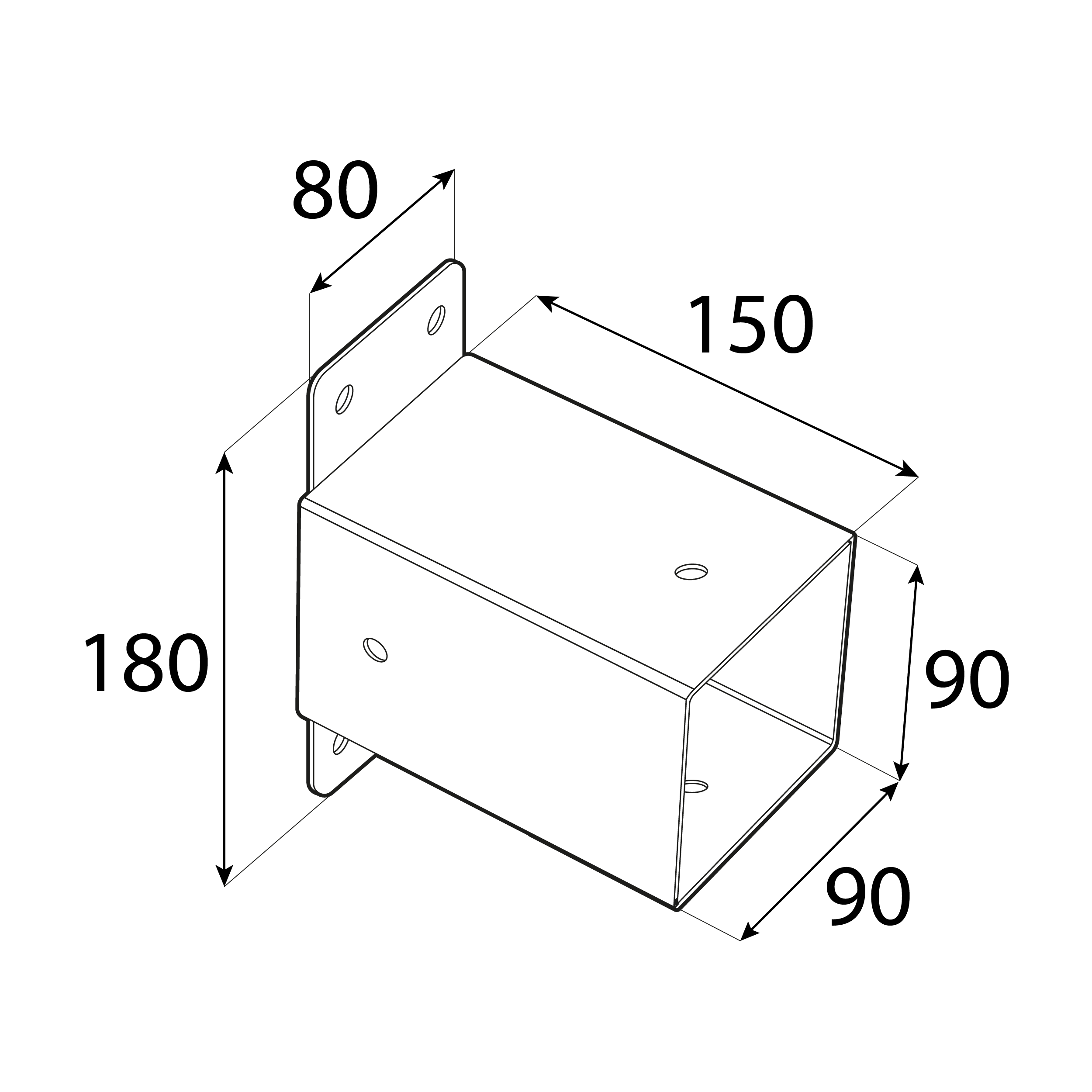 Łącznik belki kwadratowej do muru do huśtawki GHSK 90, 90x150 mm, Zielony, Stal konstrukcyjna S235 2.