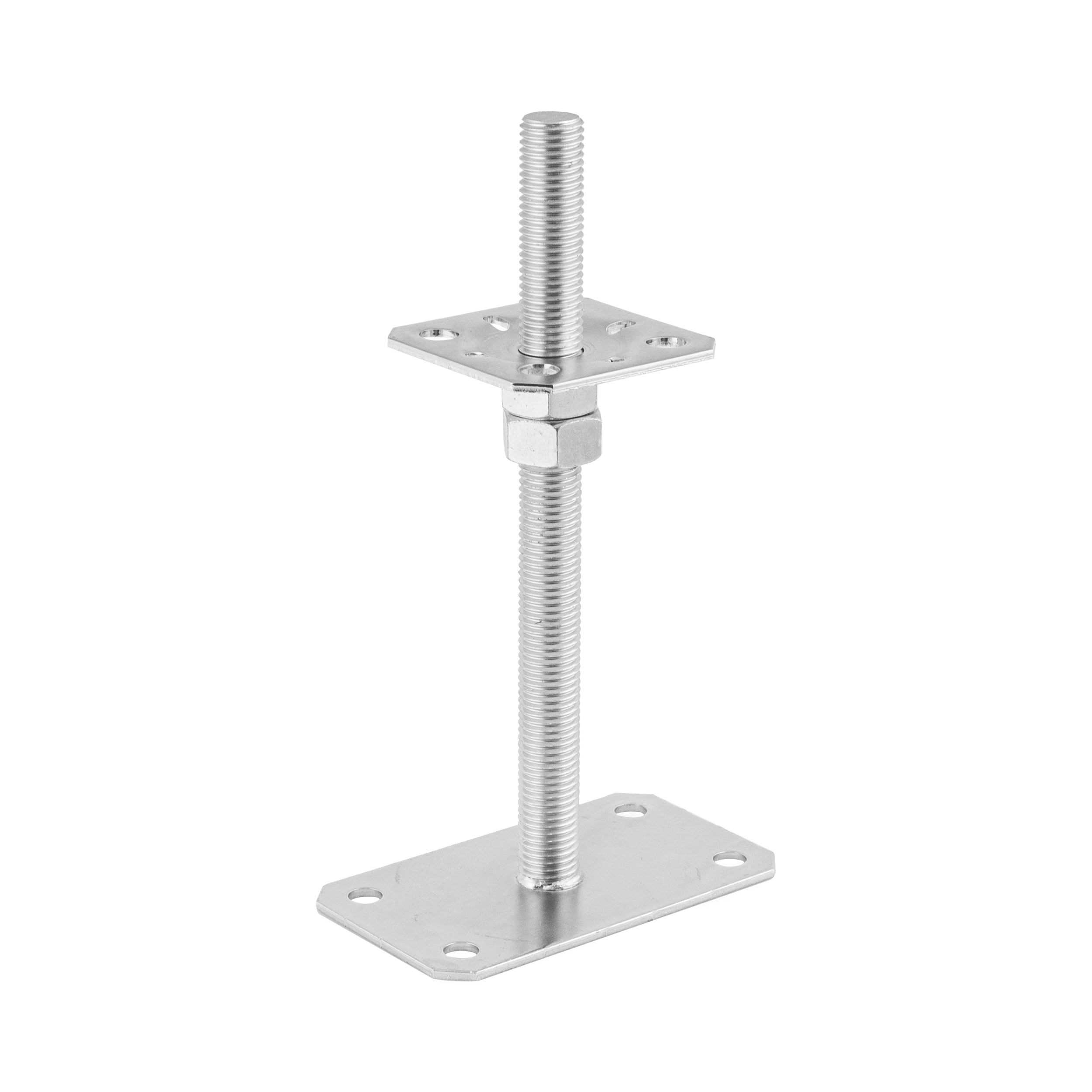 Podstawa słupa płaska regulowana wysokość przykręcana - PSRP | 80x80 mm | 80x140 mm | M20 | Srebrny