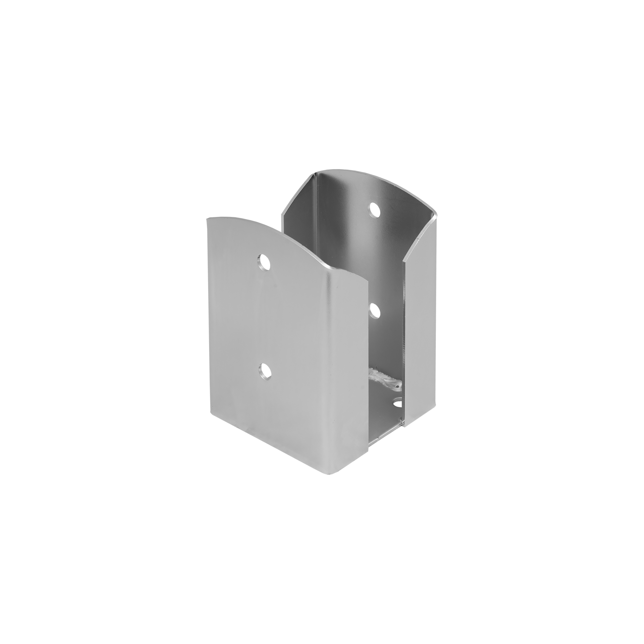 Podstawa słupa kotwa przykręcana podwójna prostokątna - PSPW | 100 mm | Srebrny Podstawa słupa kotwa przykręcana podwójna prostokątna PSPW, 100 mm, srebrny, 101x150x2,5 mm, ujęcie 1.