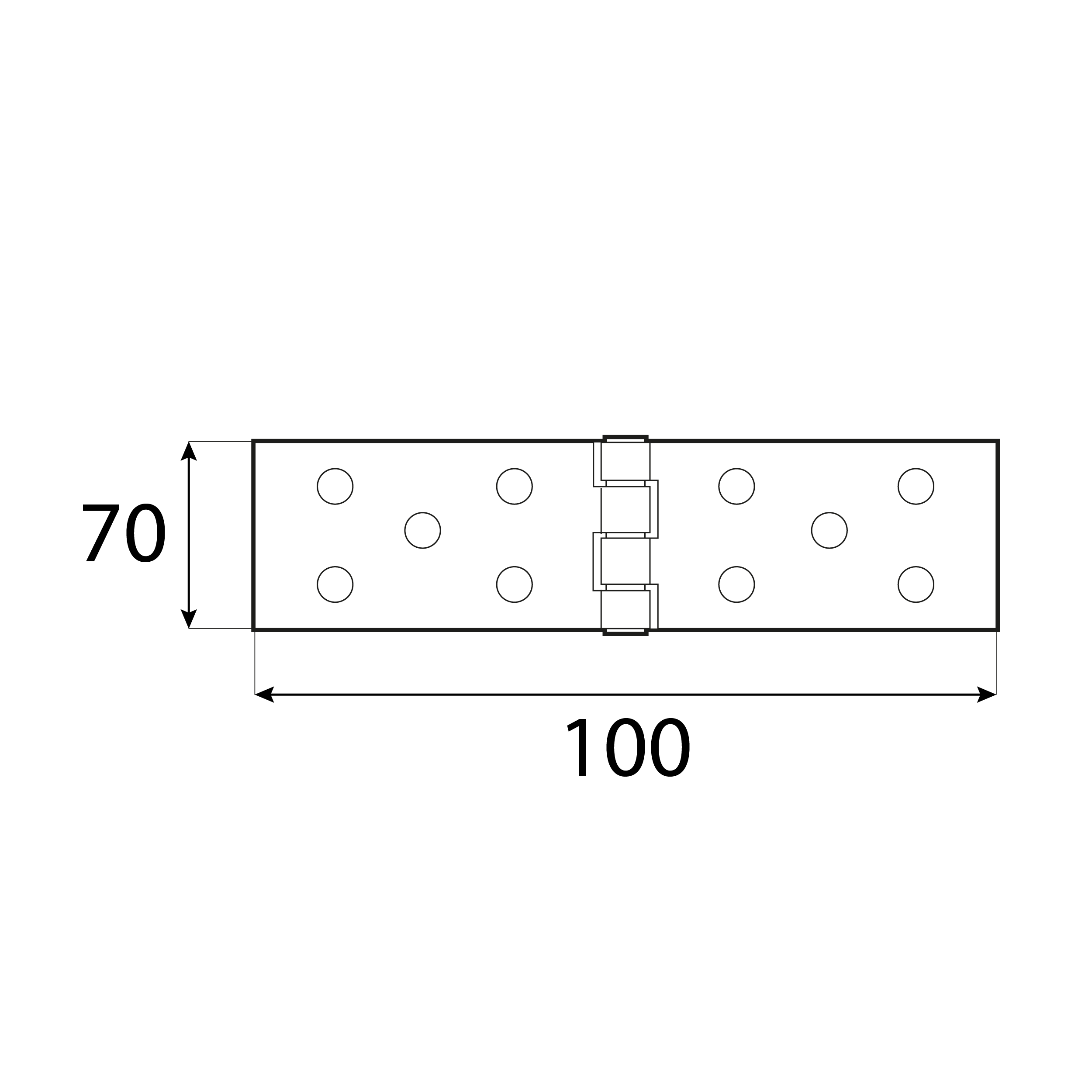 Zawias płaski budowlany splatany Z 100/35, 100 mm, srebrny, 35 mm, 100x35x1,5 mm 70.