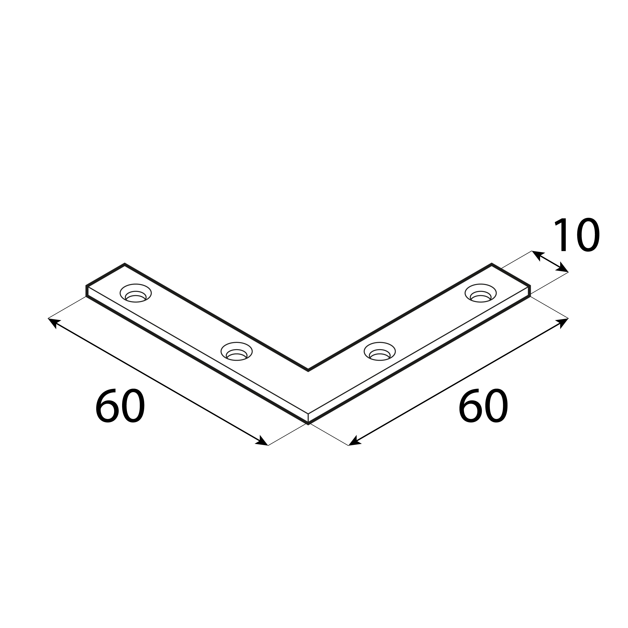 Narożnik okienny montażowy NA 60, 60x10 mm, 2 mm, srebrny, 60x60x10x2,0 mm, Stal konstrukcyjna DC01, ujęcie 1.