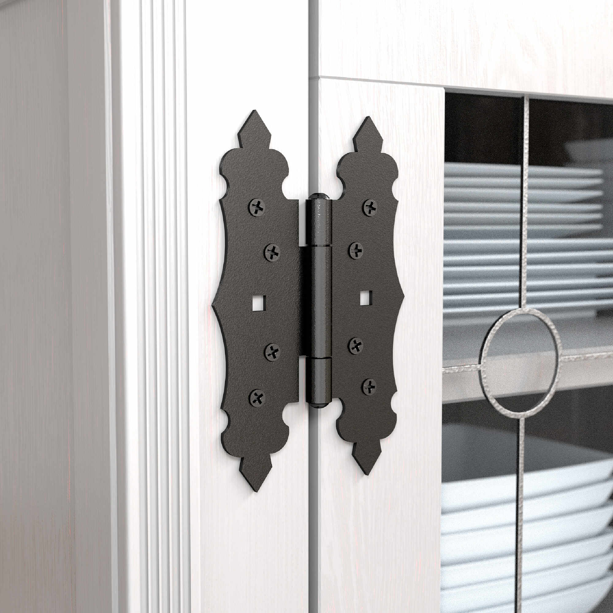 Zawias płaski ozdobny do furtki okiennic ZOK 130, 70 mm, Złoty, 130 mm, 130x70x2,0 mm 1.