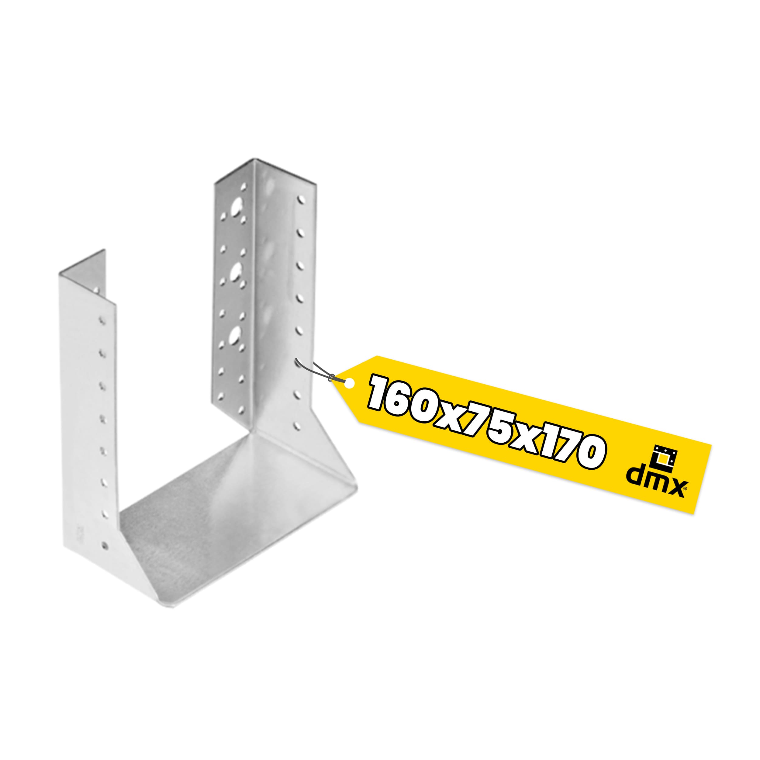 Wieszak belki uchwyt belki drewnianej zagięty - WBZ 38 | 160x170x75 mm | Srebrny Wieszak belki uchwyt belki drewnianej zagięty WBZ 38, 160x170x75 mm, srebrny, 160x170x75x2,0 mm, Stal konstrukcyjna DX51D, ujęcie produktu.