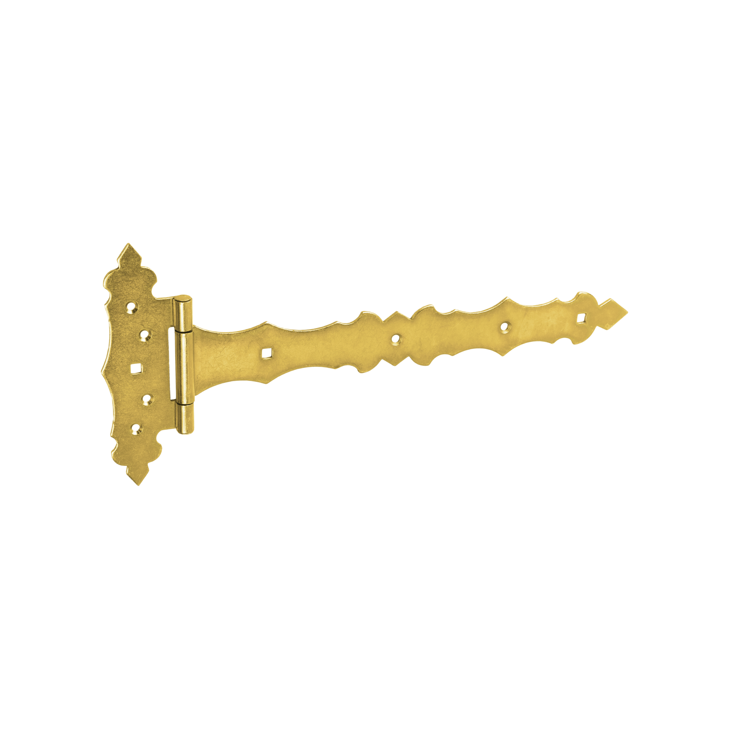 Zawias bramowy ozdobny do bramy furtki okiennic ZOB 300, 300 mm, Złoty, 30 mm, 170x300x30x2,5 mm.