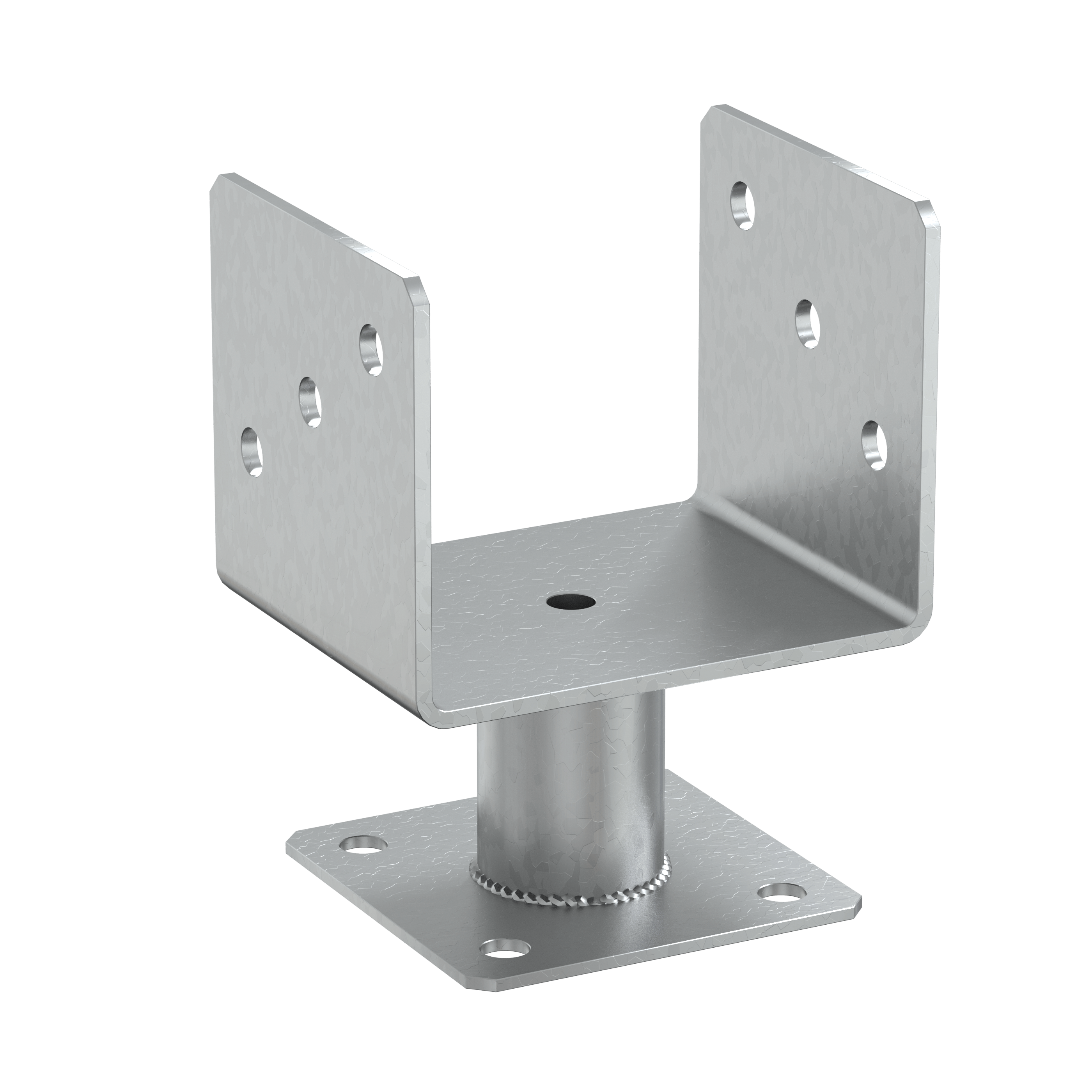 Podstawa słupa kotwa przykręcana typ U z rurą - PMFU | 120 mm | 163 mm | Srebrny Podstawa słupa kotwa przykręcana typ U z rurą PMFU, 120 mm, 163 mm, srebrny, 121x100x163x4,0 mm.